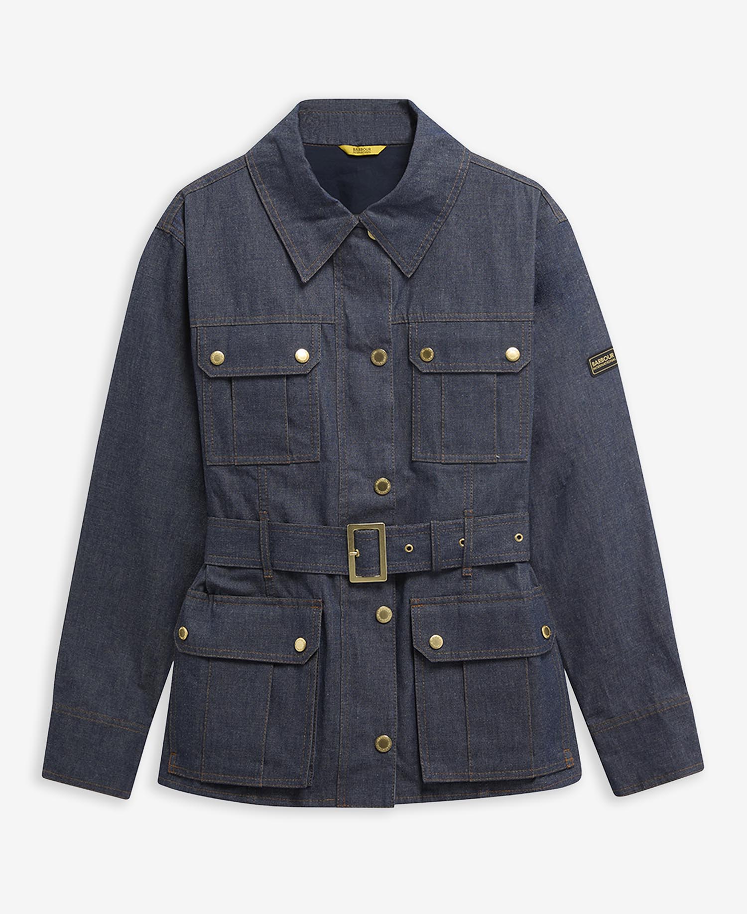 International Belted Denim Jacket Dark Blue Wash