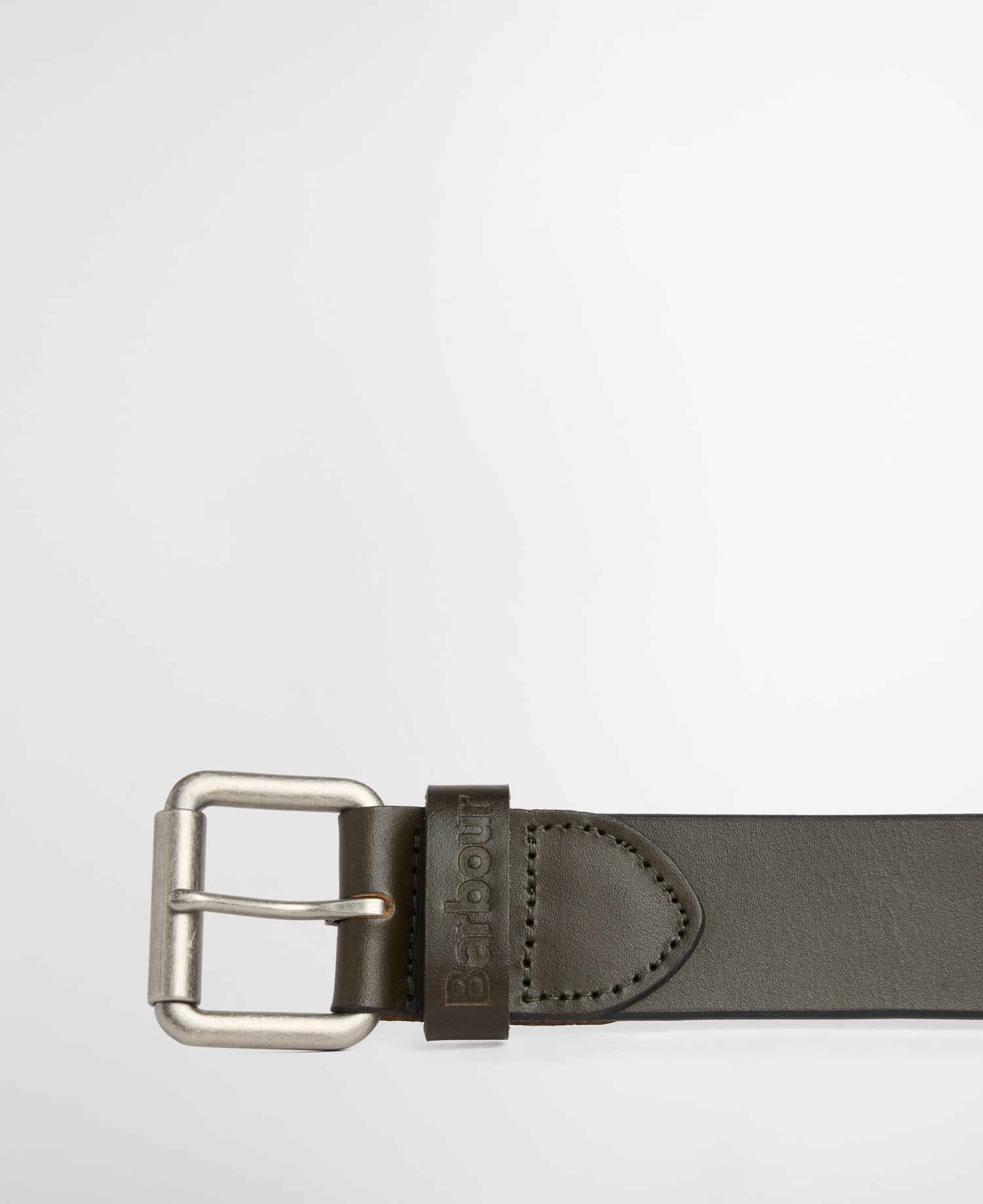 Allanton Leather Belt Dark Olive