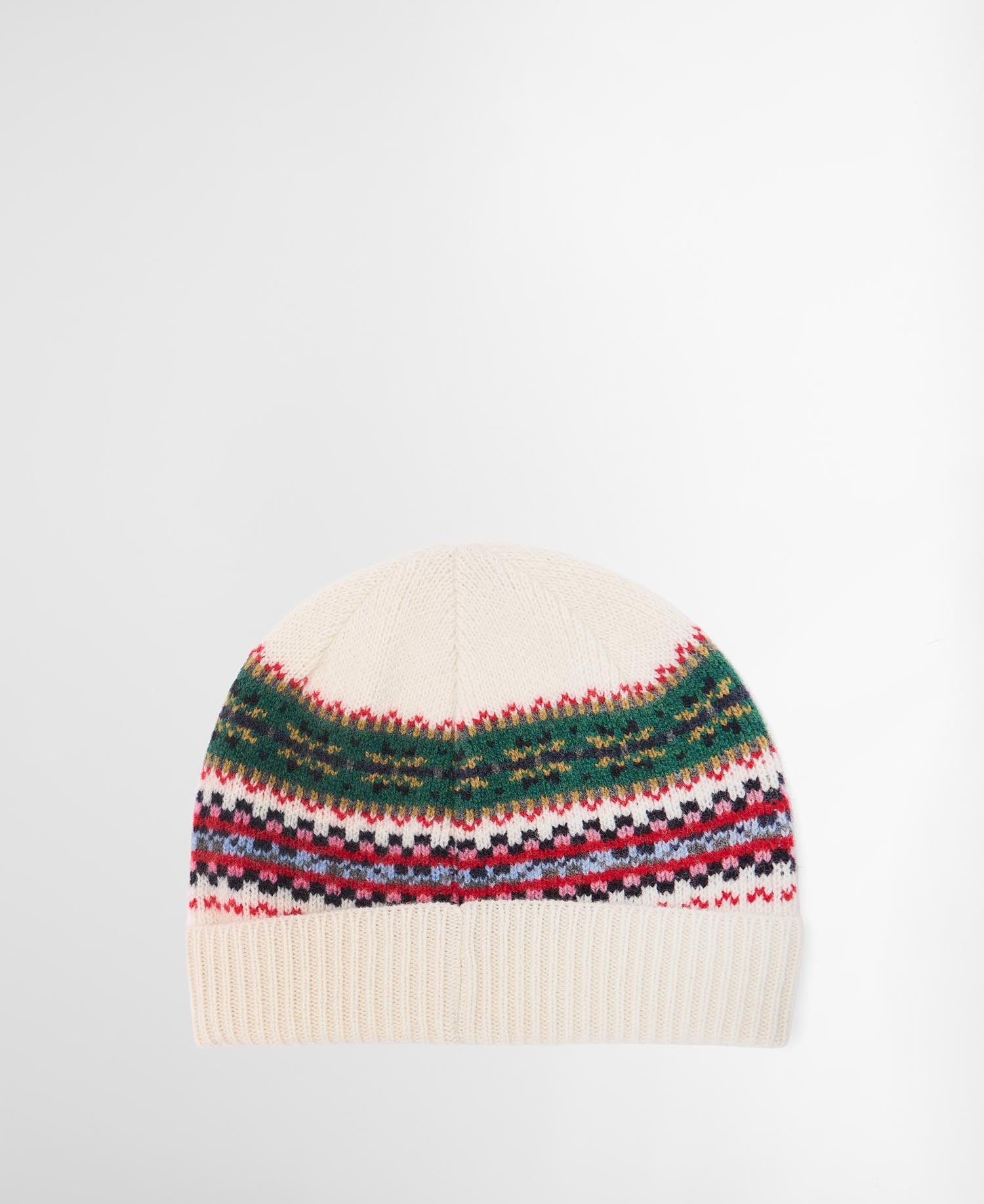 Scottish Fairisle Beanie Whisper White