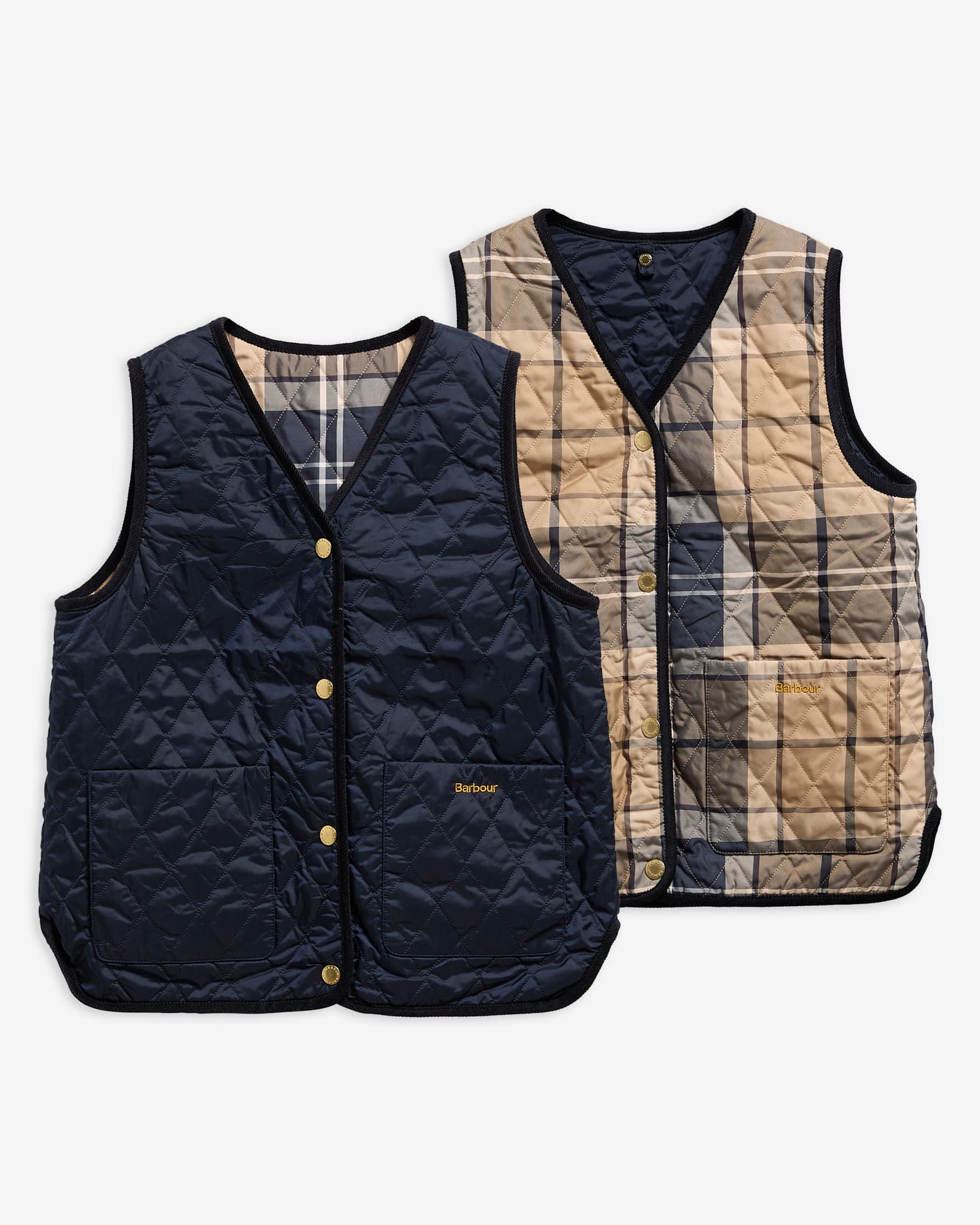 Barbour Innenfutter Reimagined Icons Reversible Tartan Dark Navy/Birchwood