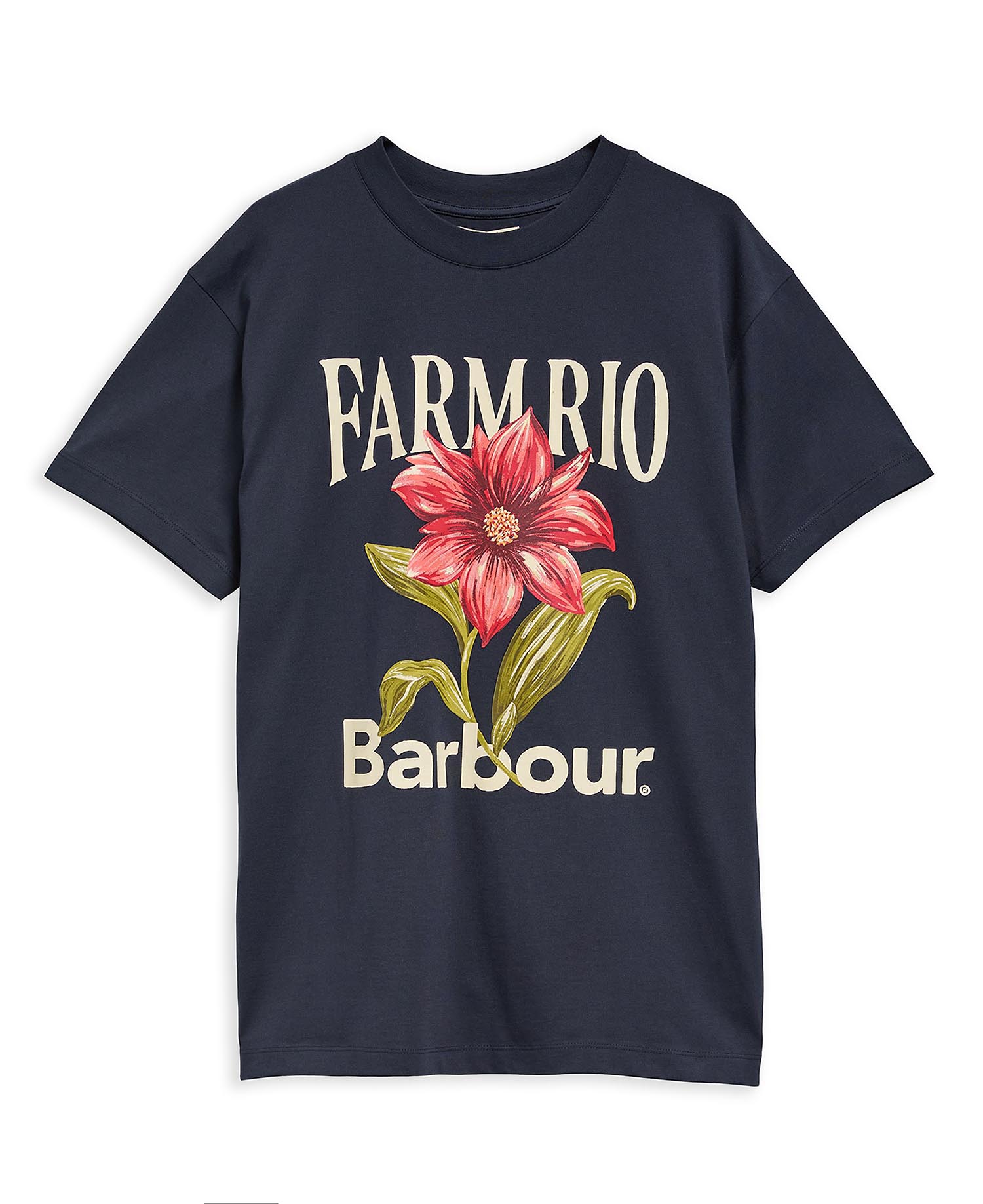 Barbour FARM Rio Wild Flower Oversized Graphic T-Shirt Navy