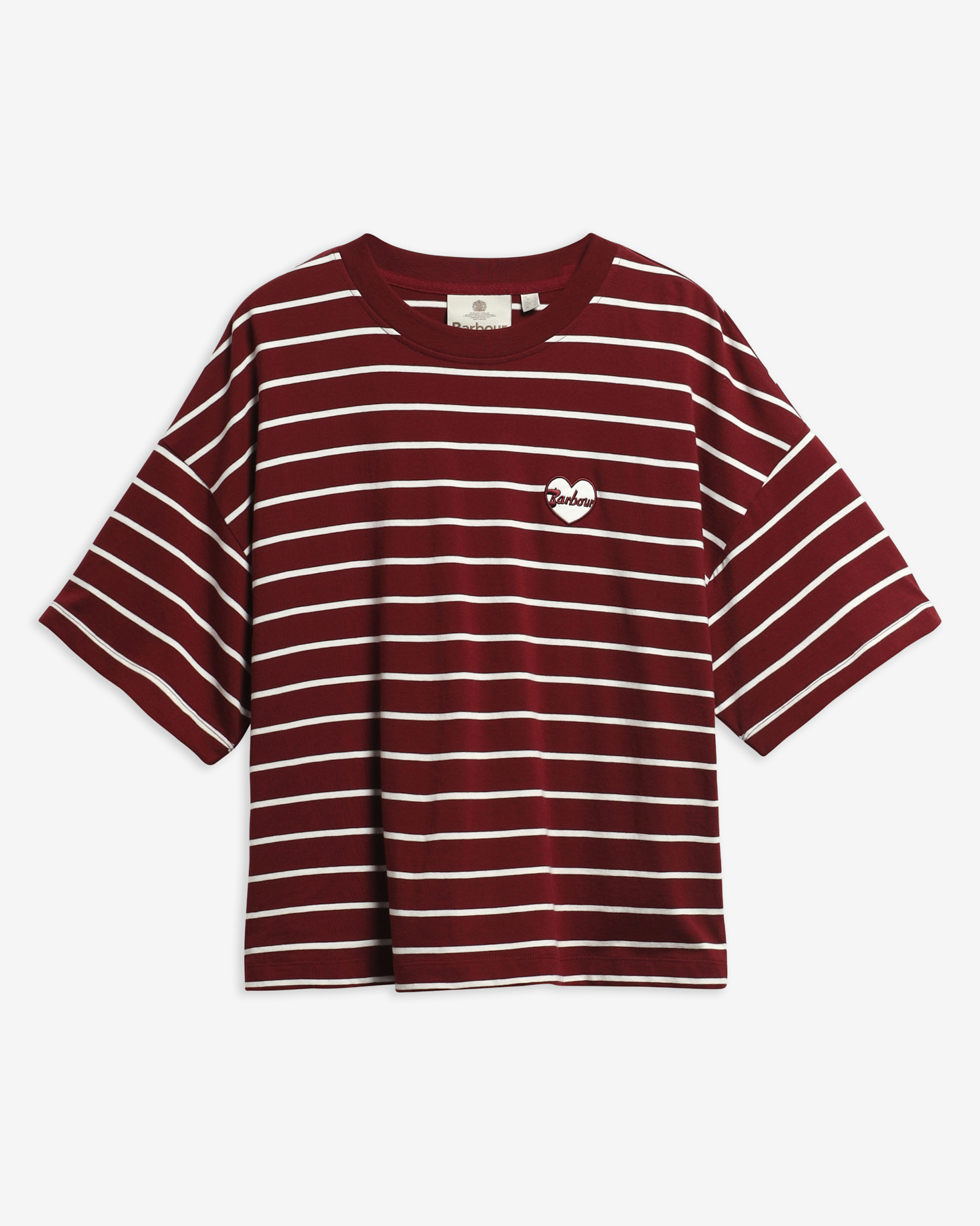 T-shirt a Ambleside con motivo a righe Cranberry Red/Cloud