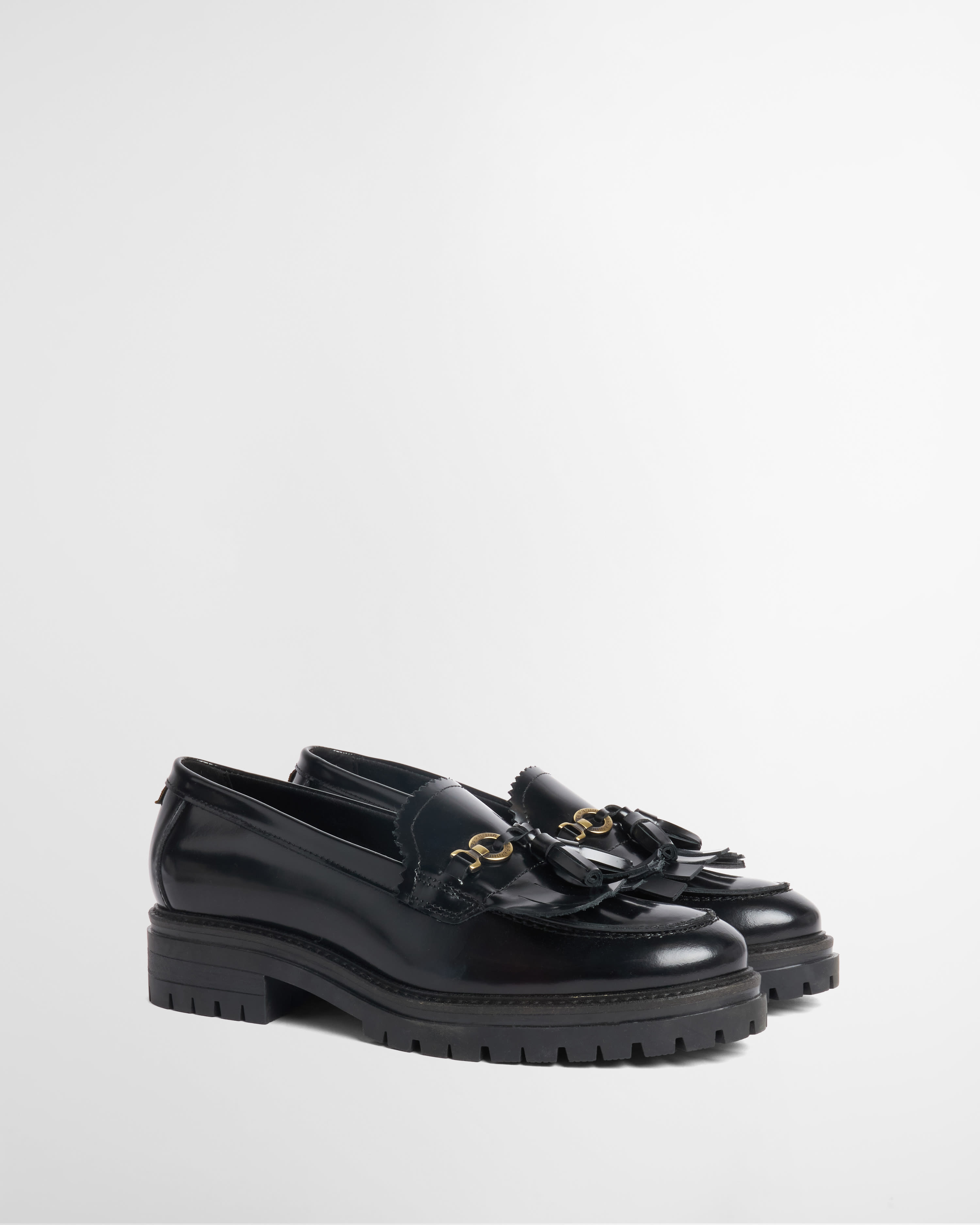 Ava Leather Loafers Black Glace