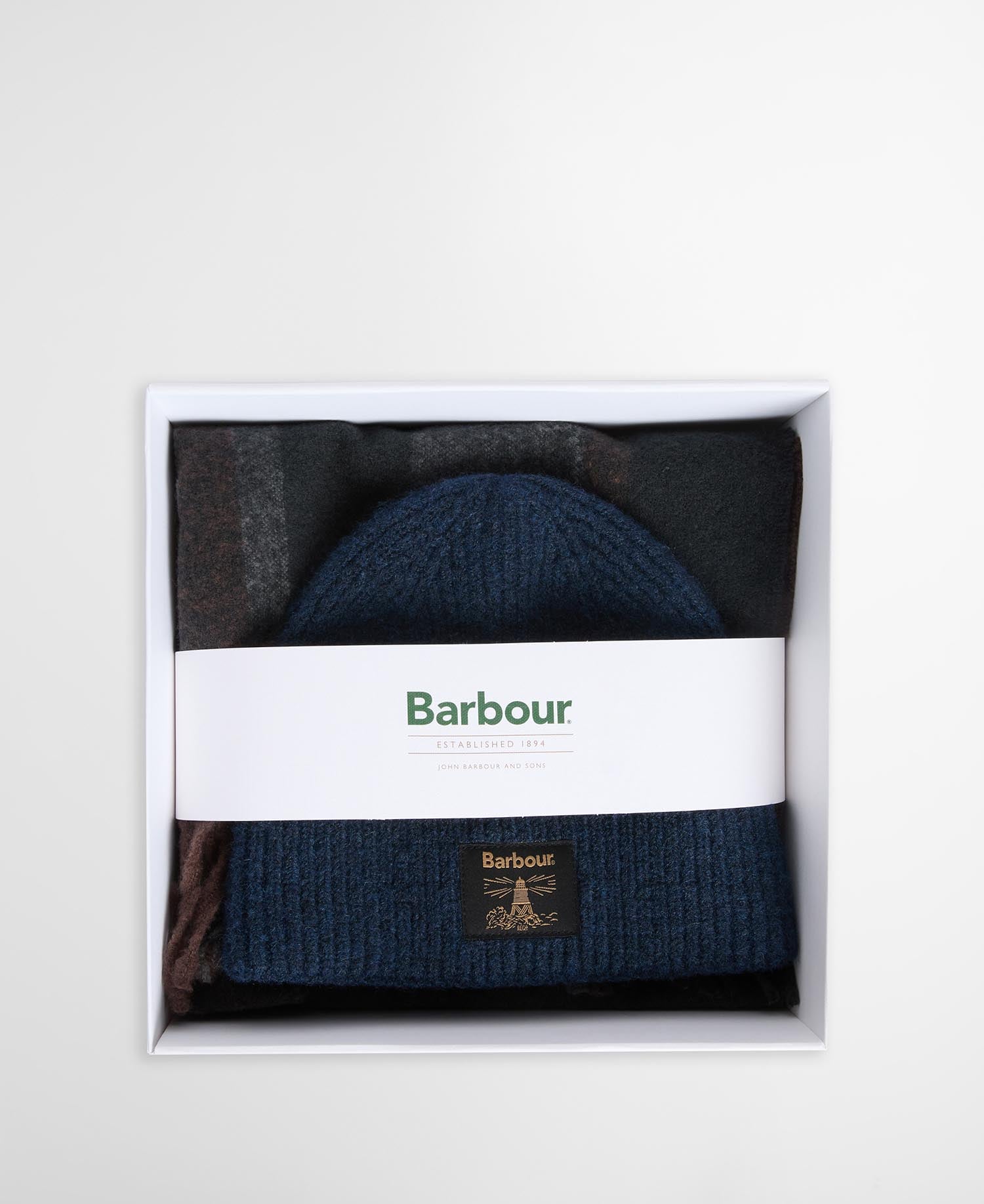 Westerdale Beanie and Scarf Gift Set Navy/Grey
