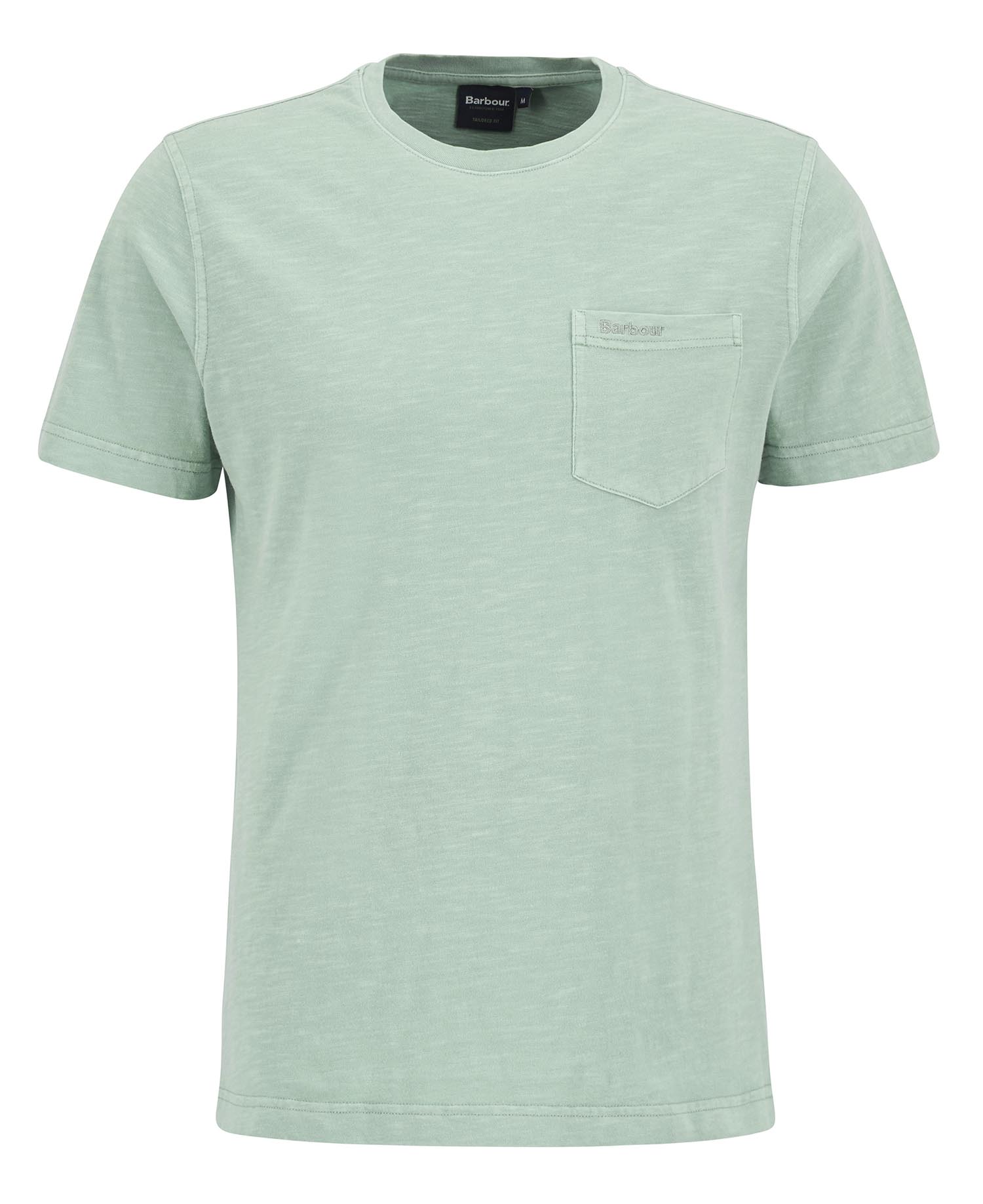 T-shirt con taschino tinta con pigmenti