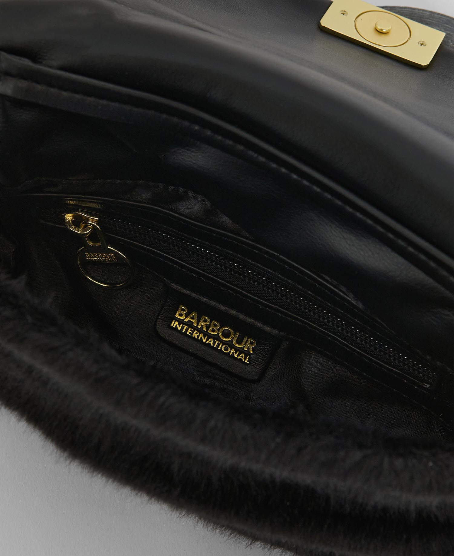 Faux-Fur Crossbody Bag Black