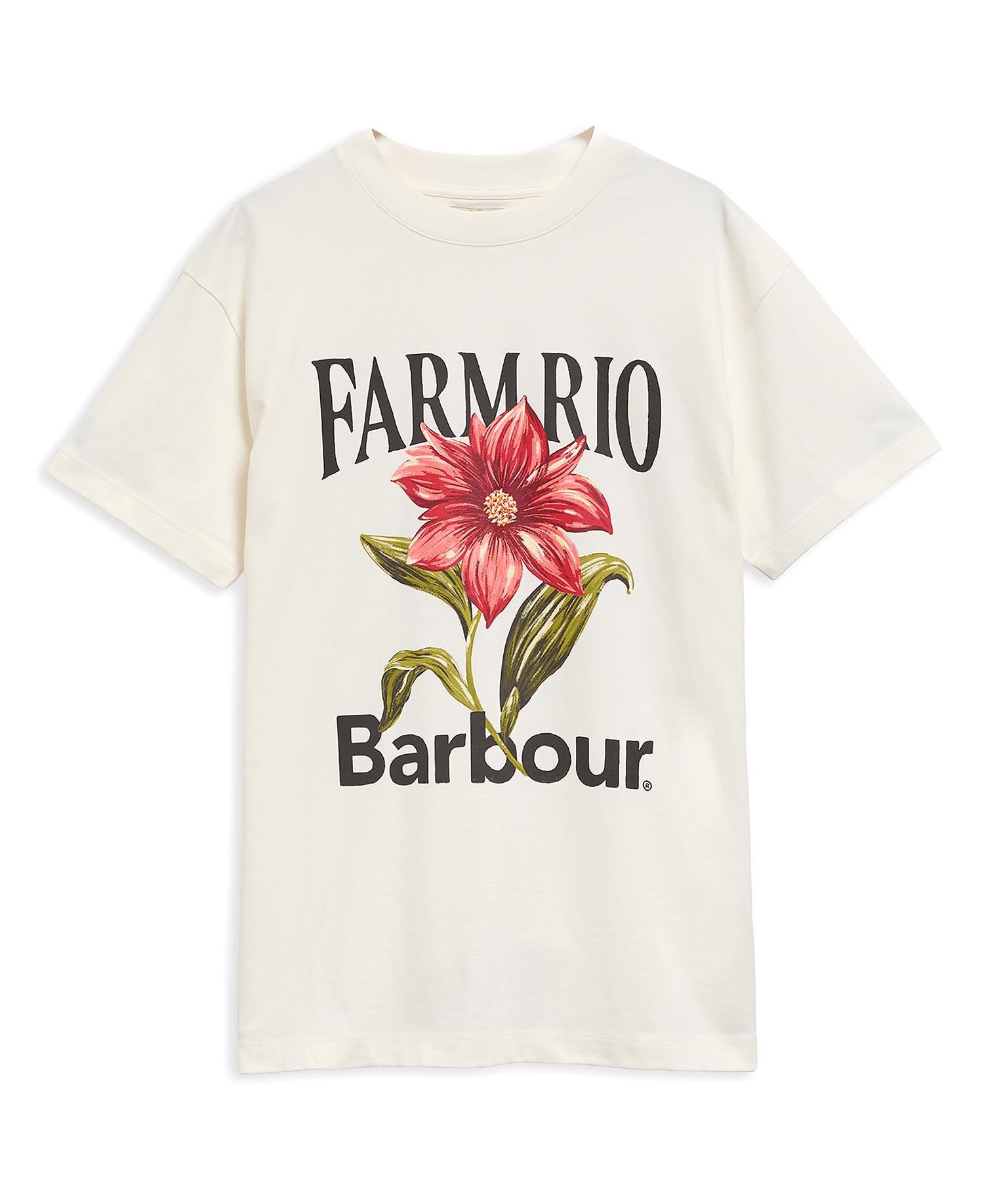 Barbour FARM Rio Wild Flower Oversized Graphic T-Shirt Cream