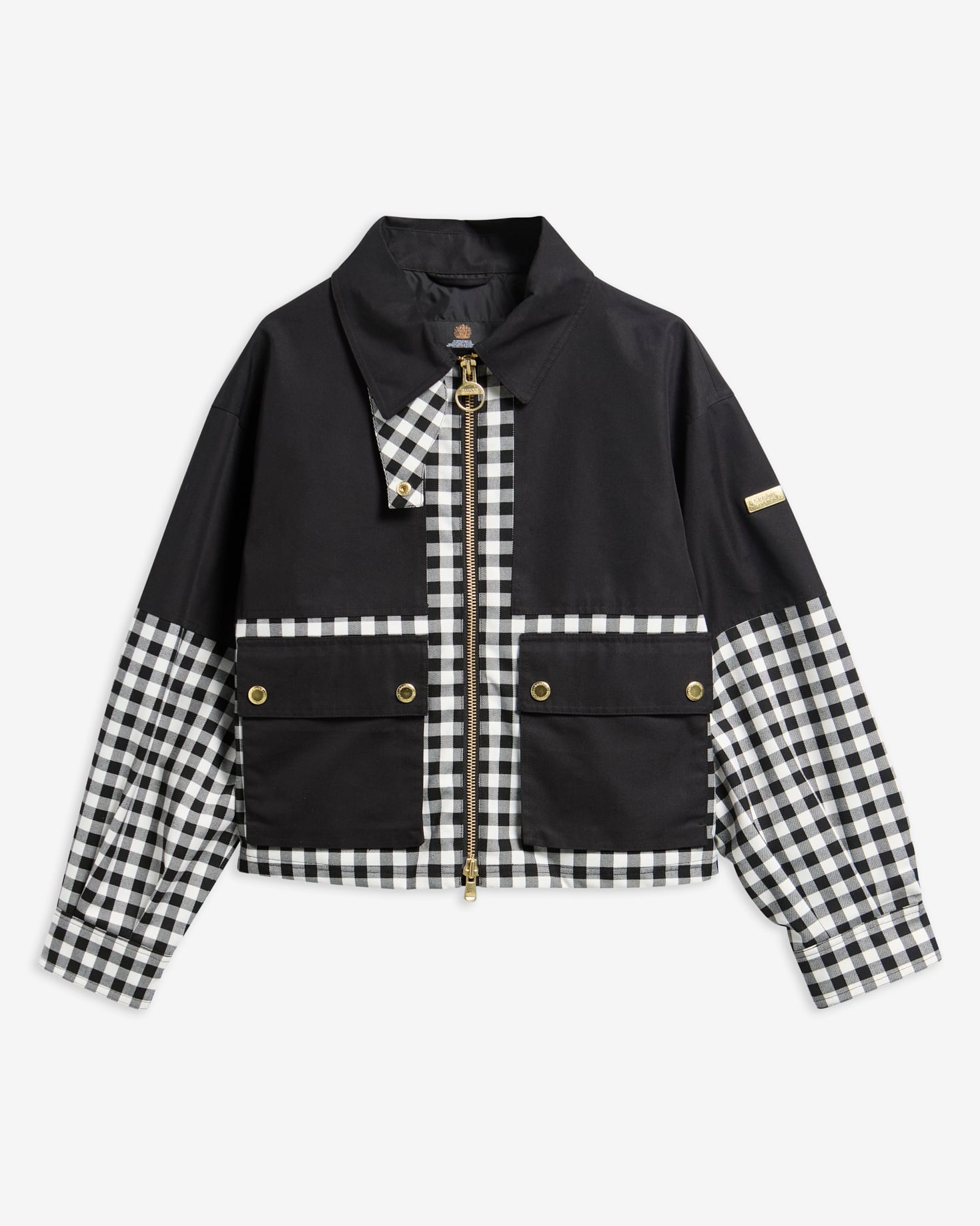 Gabriette Gingham Showerproof Jacket Black/Northumberland Check