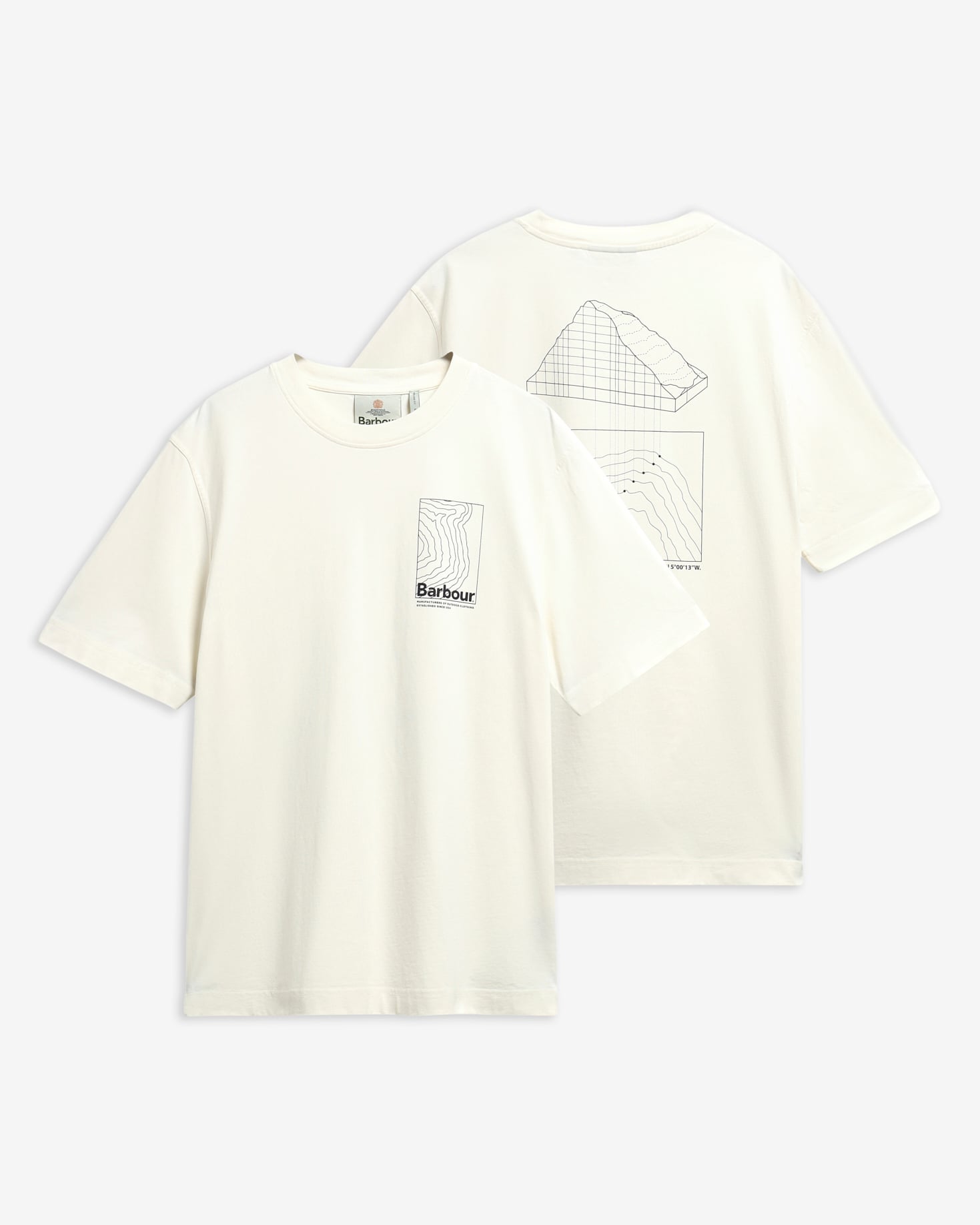 Barbour T-Shirt Woodbine Graphic Relaxed Whisper White