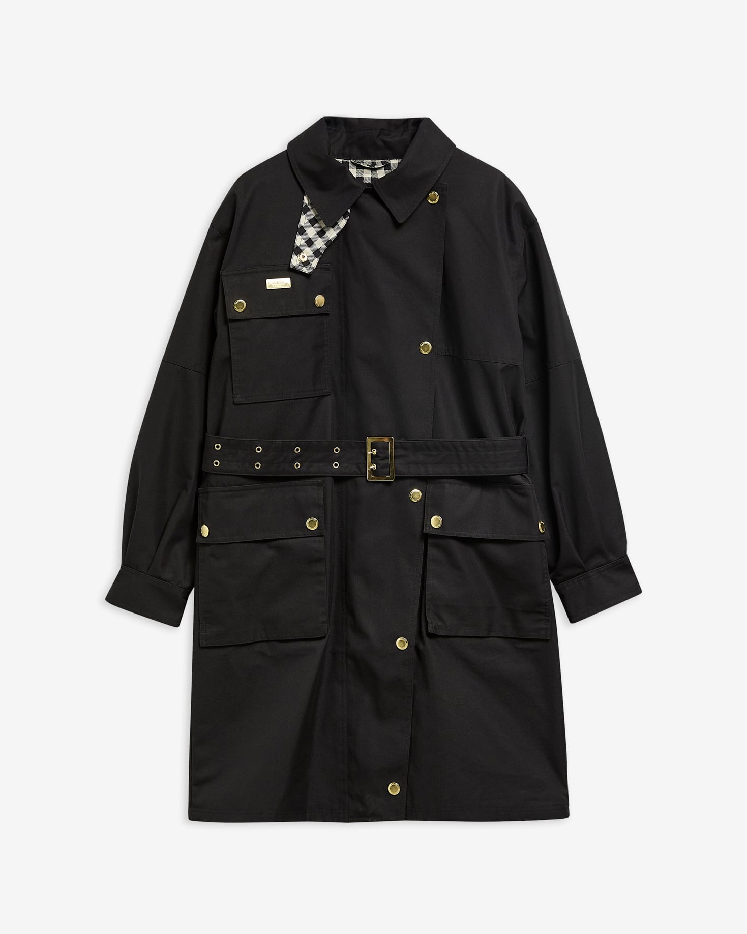 Gea Showerproof Jacket Black/Northumberland Check