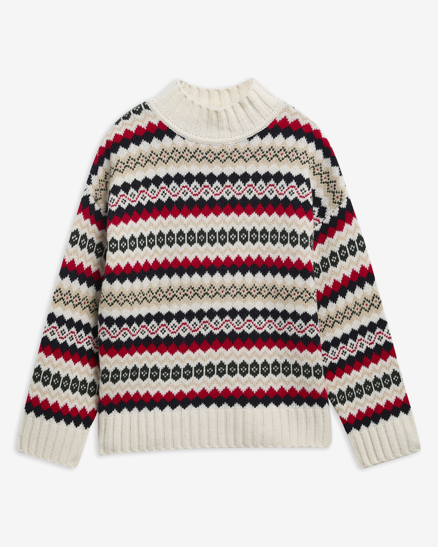 Aspen Fair Isle Funnel Neck Jumper Cloud Multi