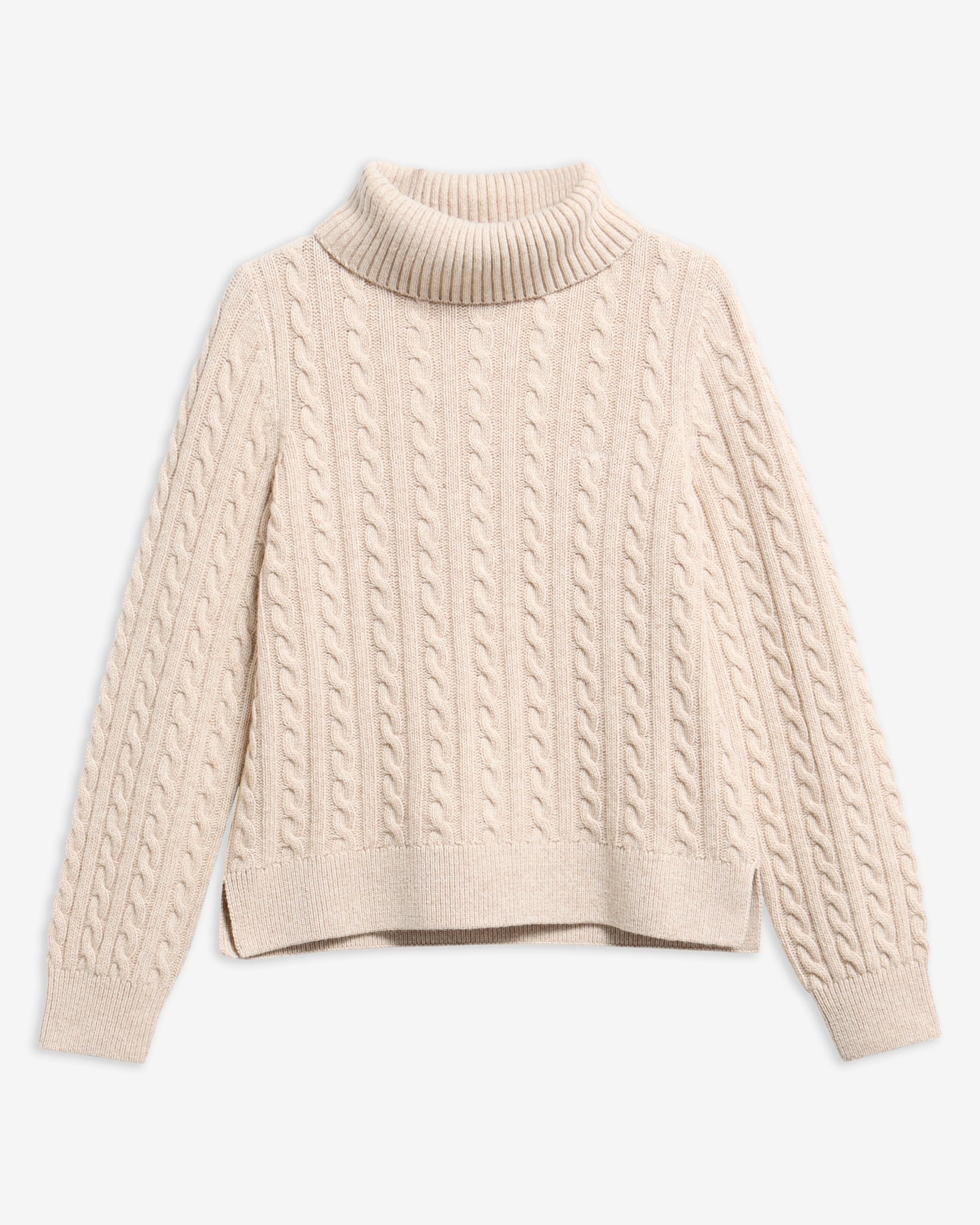 Ambleside Cable-Knit Rollneck Jumper Oatmeal