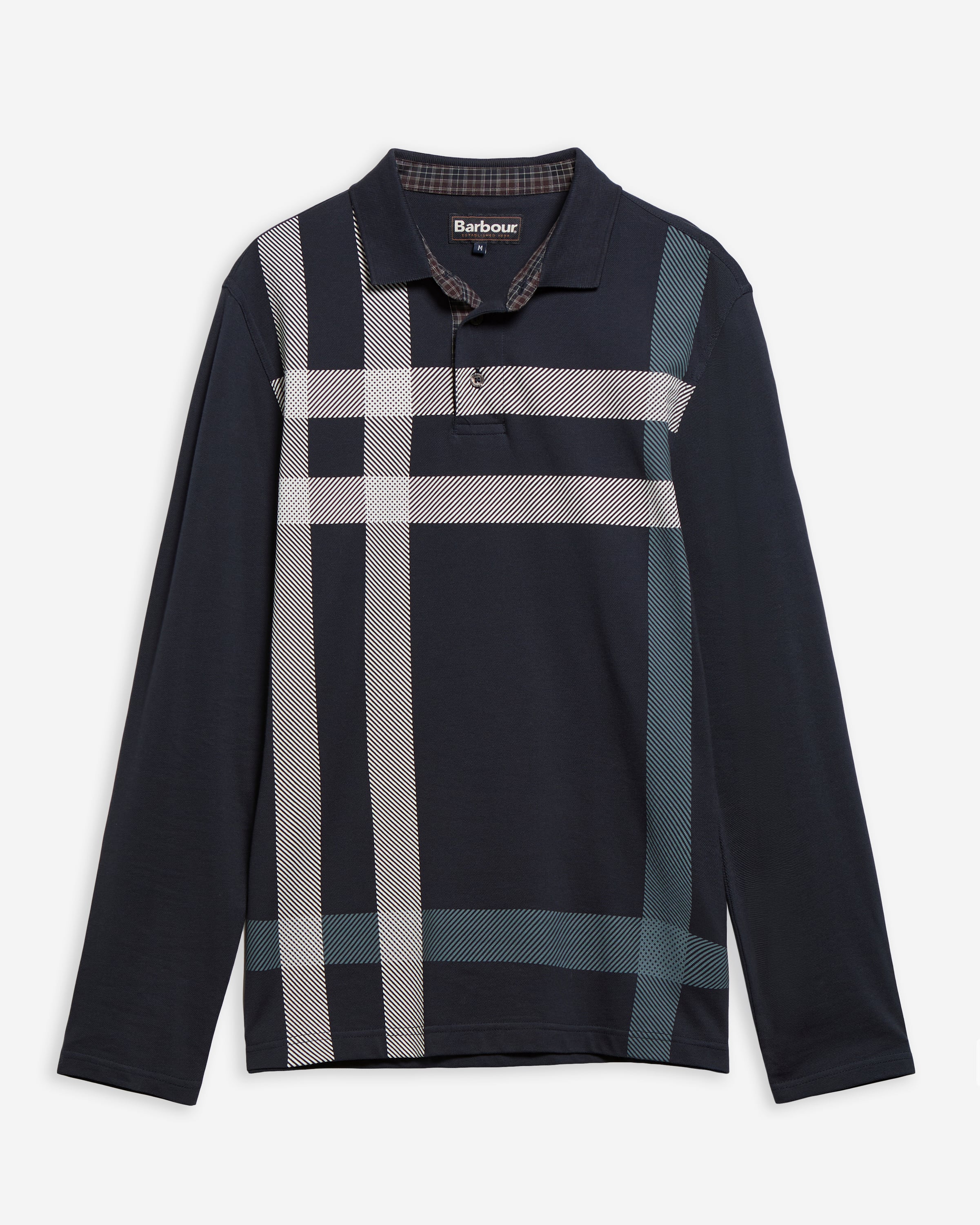 Blaine Tartan Long-Sleeved Polo Shirt Navy