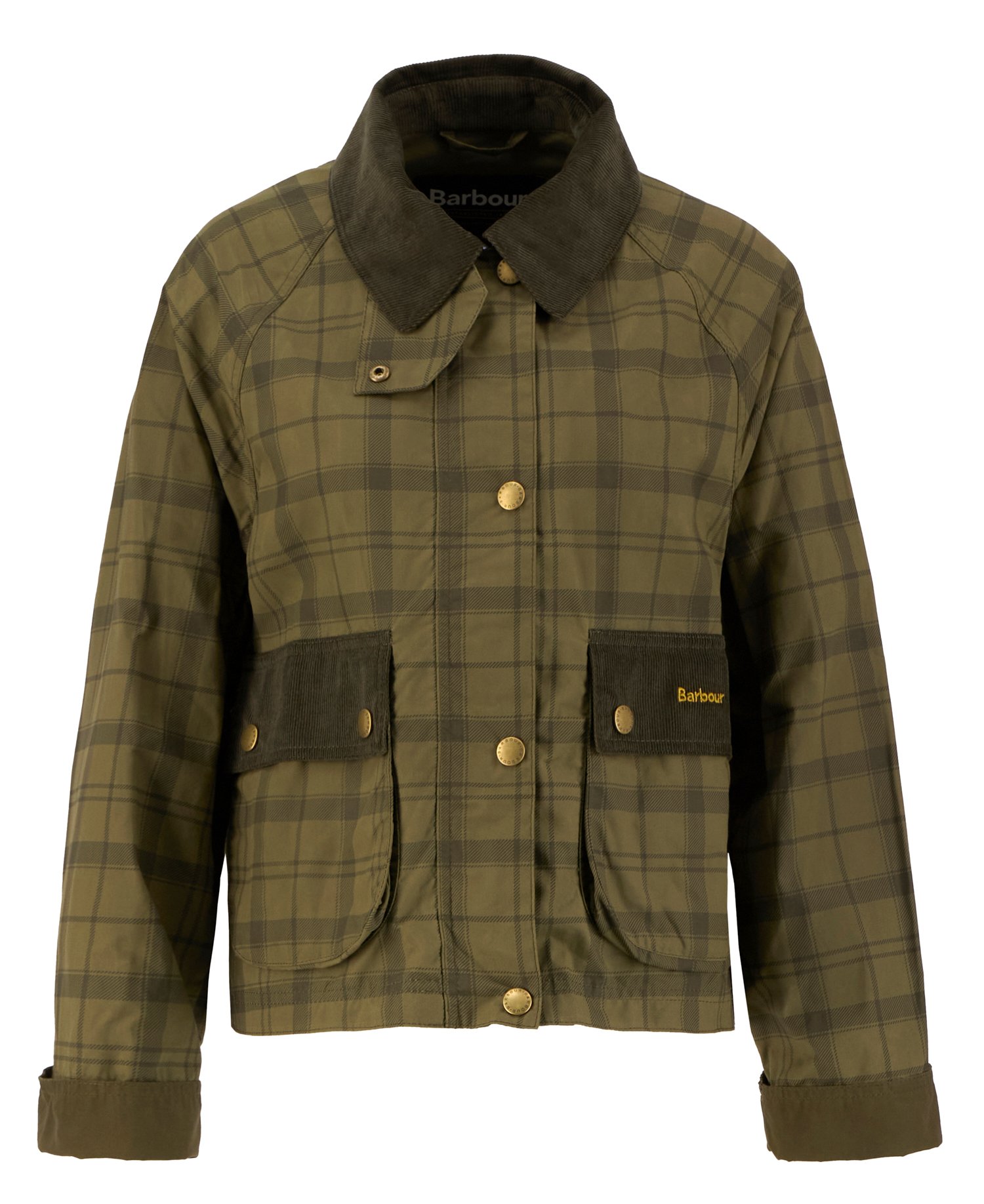 Tartan Cropped Beadnell Casual Jacket Dusky Green Tartan/Highland