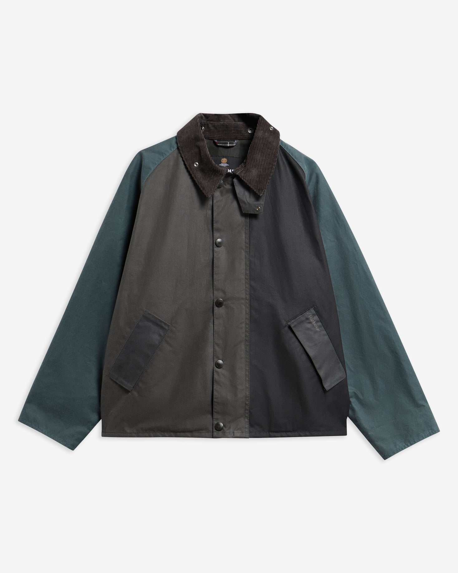 Patchwork Transport Waxed Jacket Black Multi