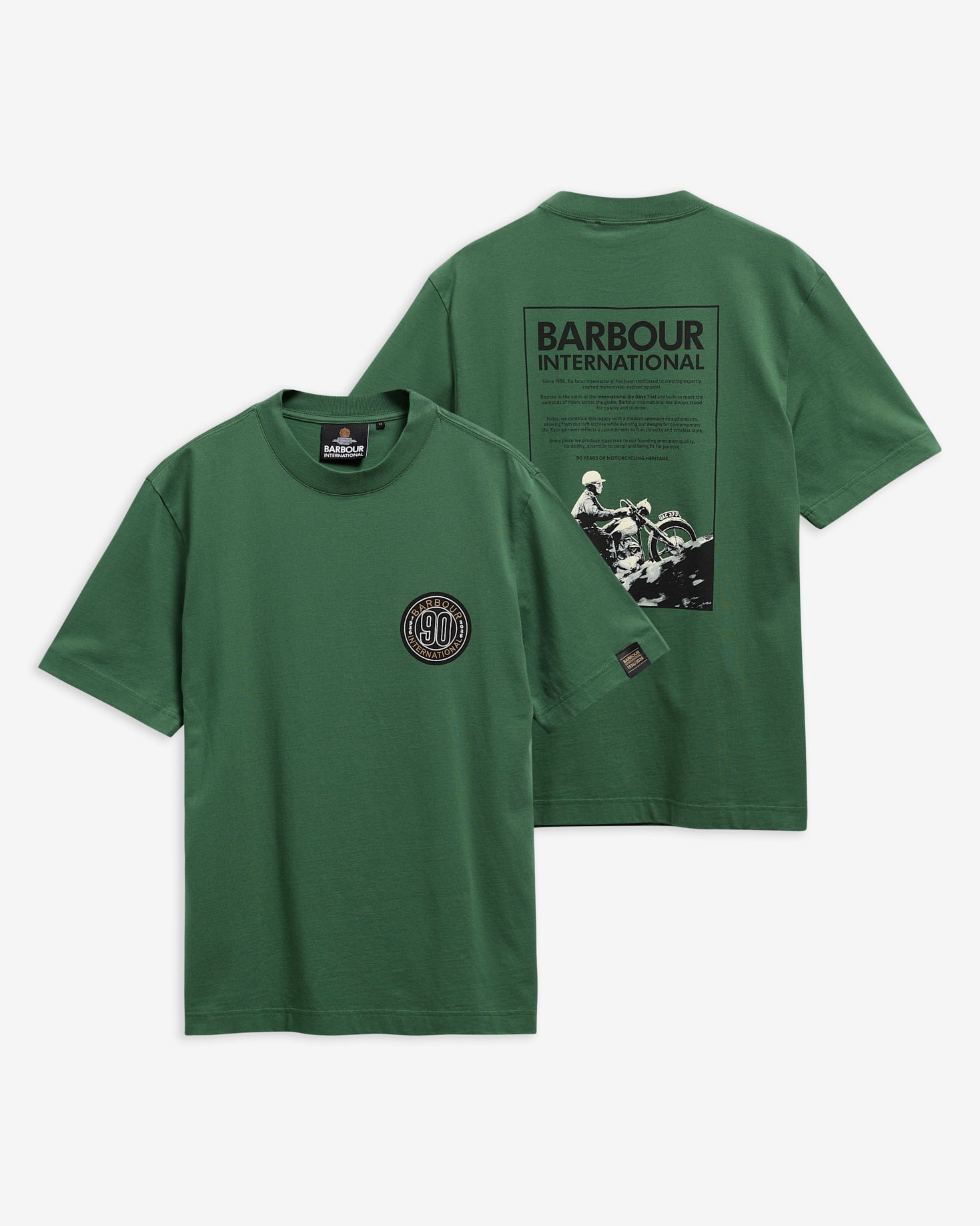 T-shirt con stampa 90&deg; anniversario. Racing Green
