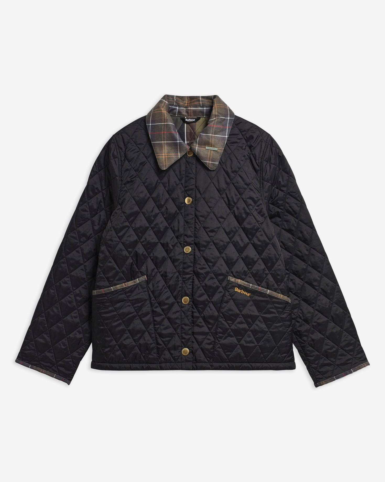 Barbour Steppjacke Icons Tartan Collar Cropped Liddesdale Black/Classic