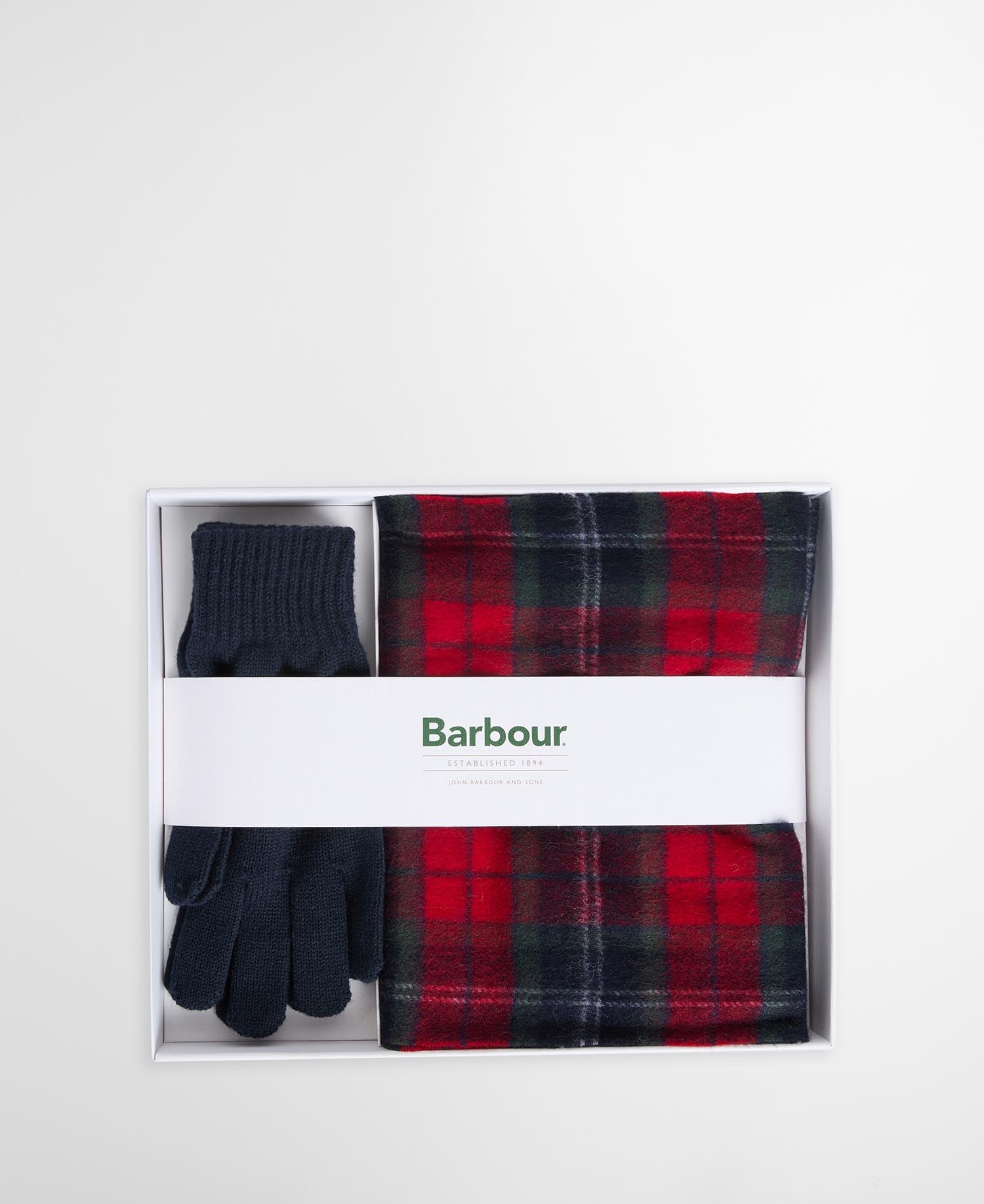 Tartan Scarf & Glove Gift Set Red Spruce