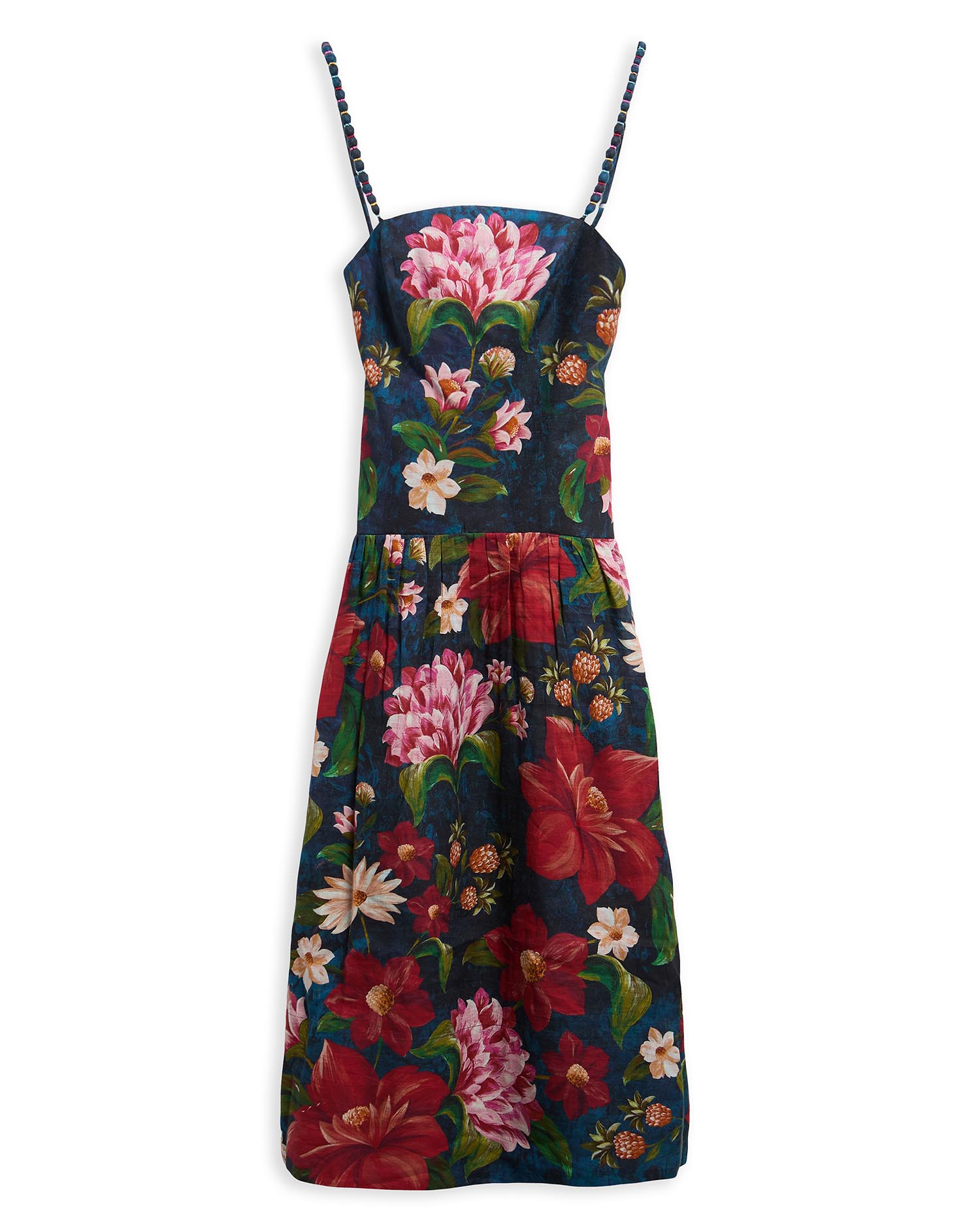 Barbour FARM Rio Wild Flower Midi Dress Navy Wild Flower Print