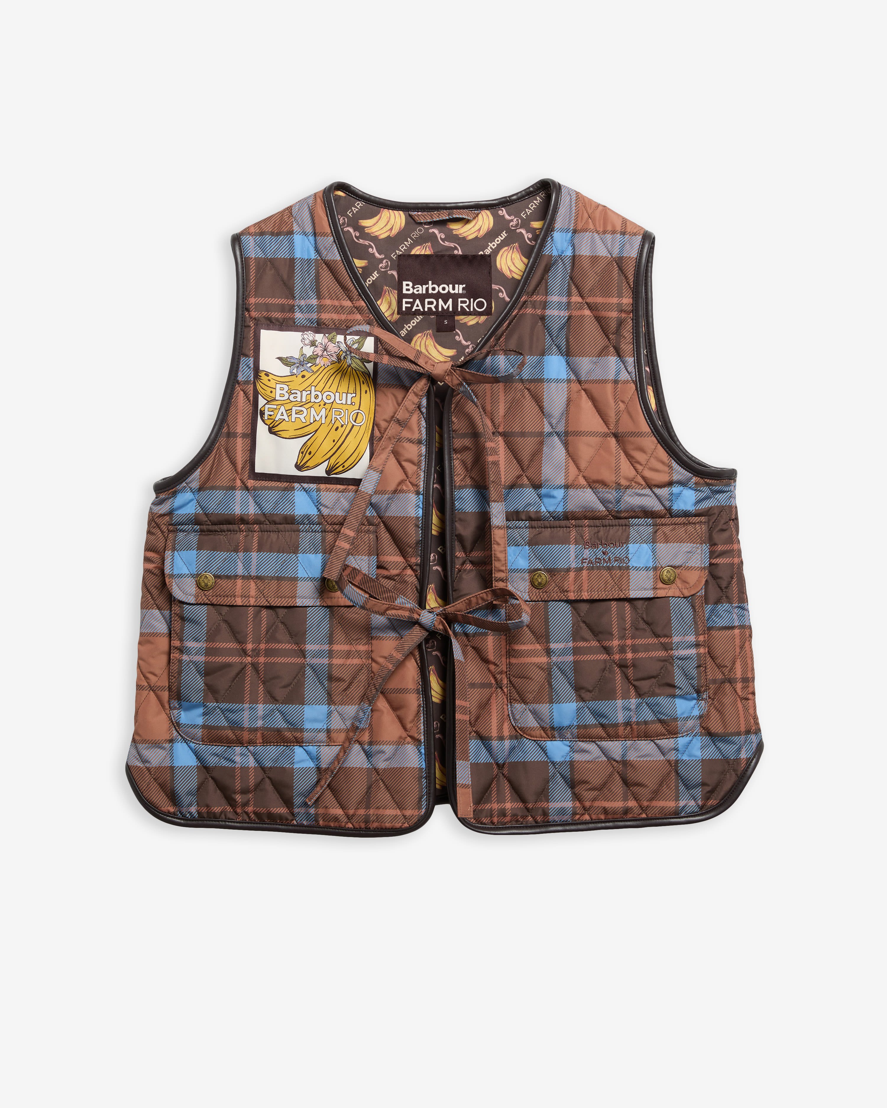 Barbour FARM Rio Fernanda Liner Tropical Tea Tartan/Brown Banana