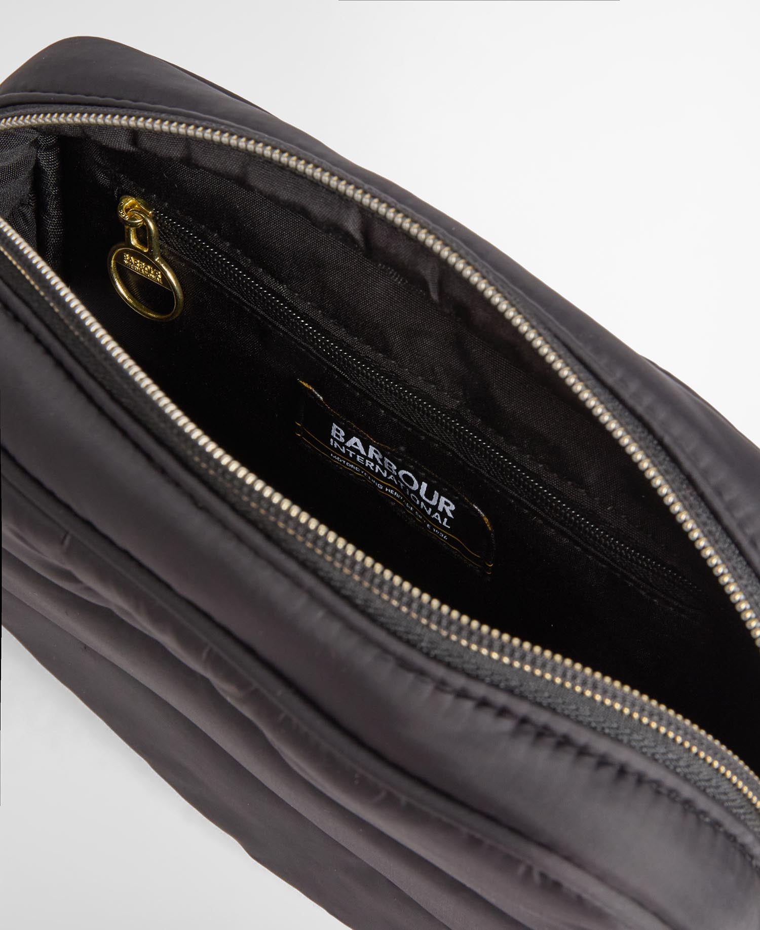 Monaco Baffle Quilted Crossbody Bag Black