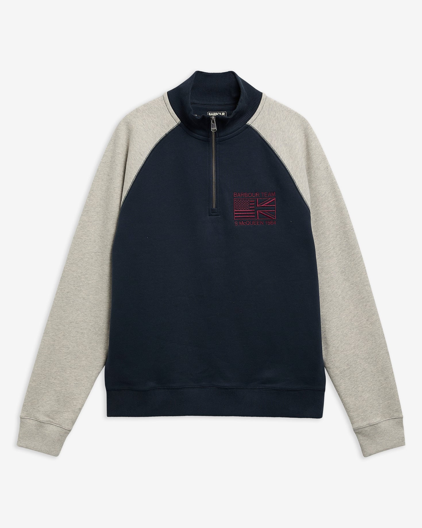 Steve McQueen Kenny Half-Zip Sweatshirt Navy / Grey Marl
