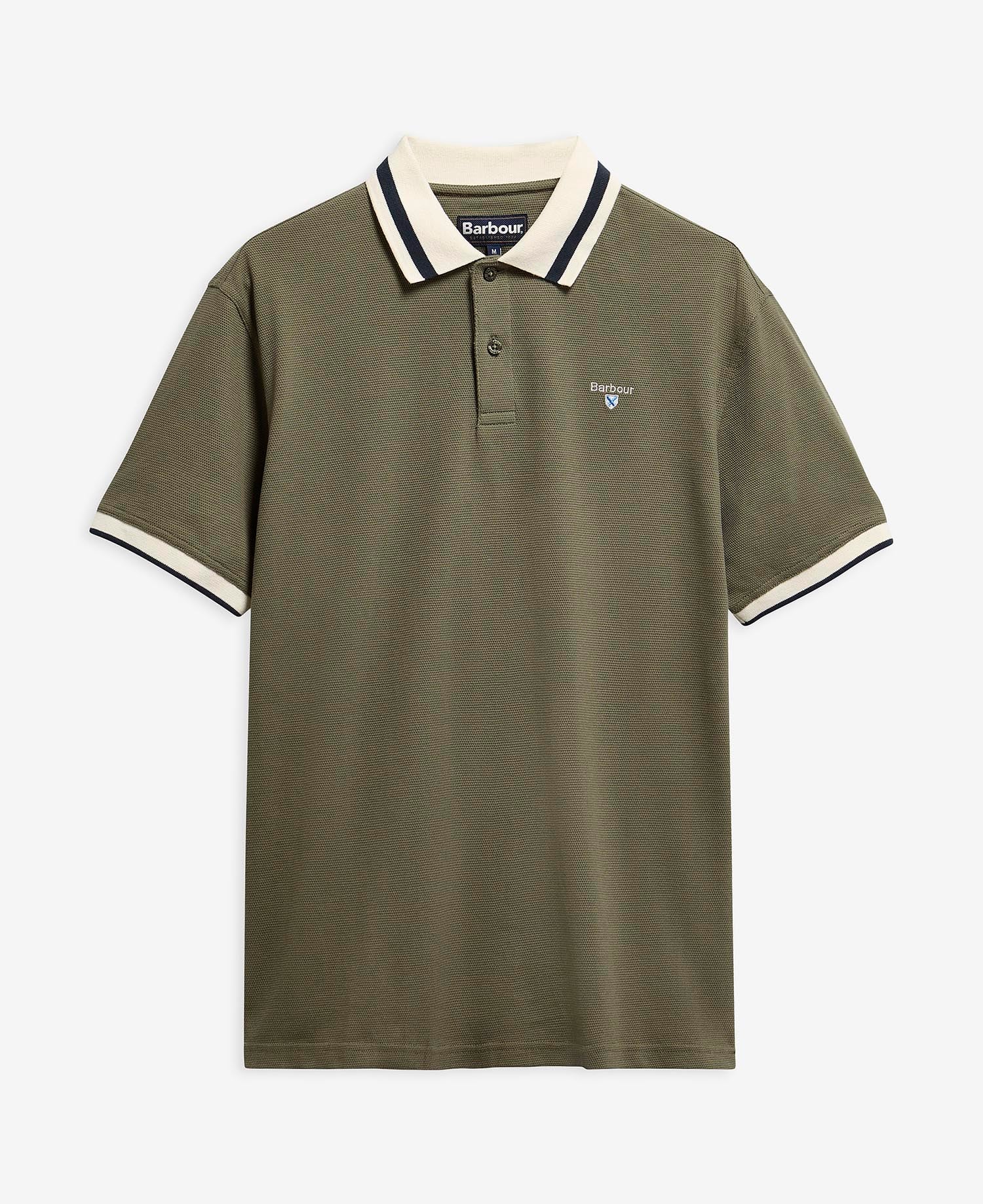Polo testurizzata Anthorn leggermente aderente Dusty Olive