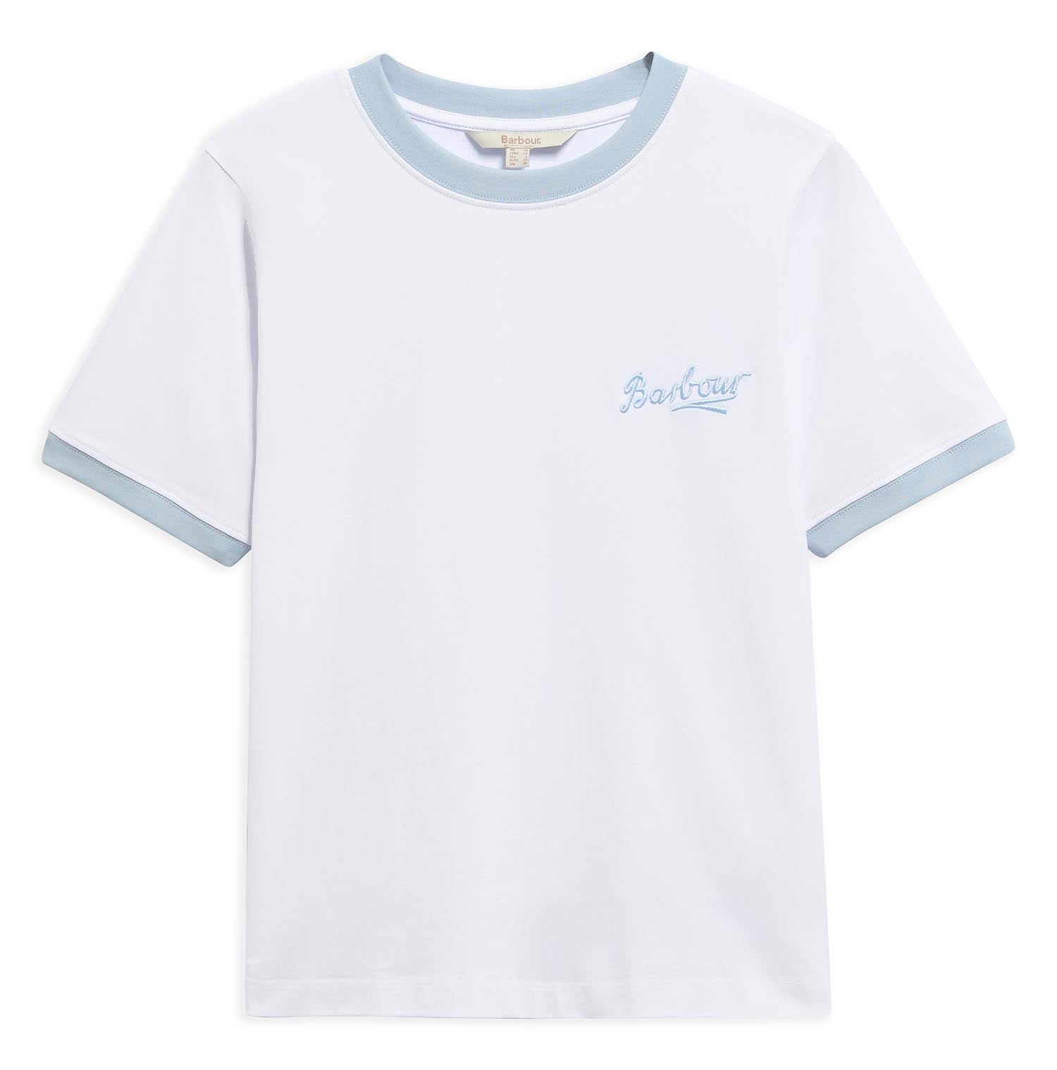 Madeline Tipped T-Shirt White/Celestial Blue