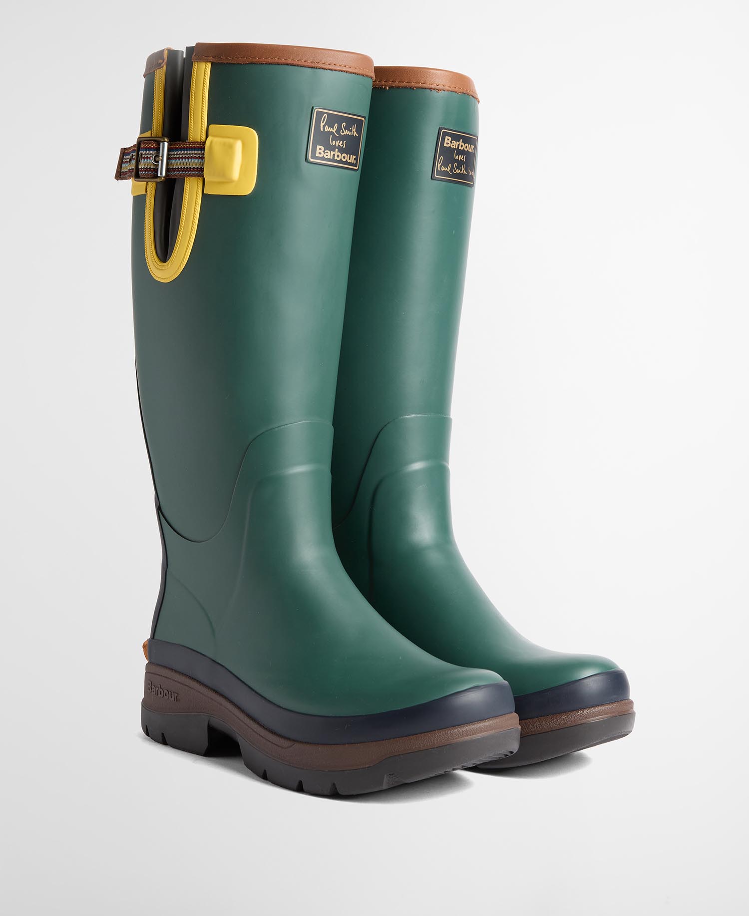 Paul Smith Loves Barbour Damen Gummistiefel Bottle Green