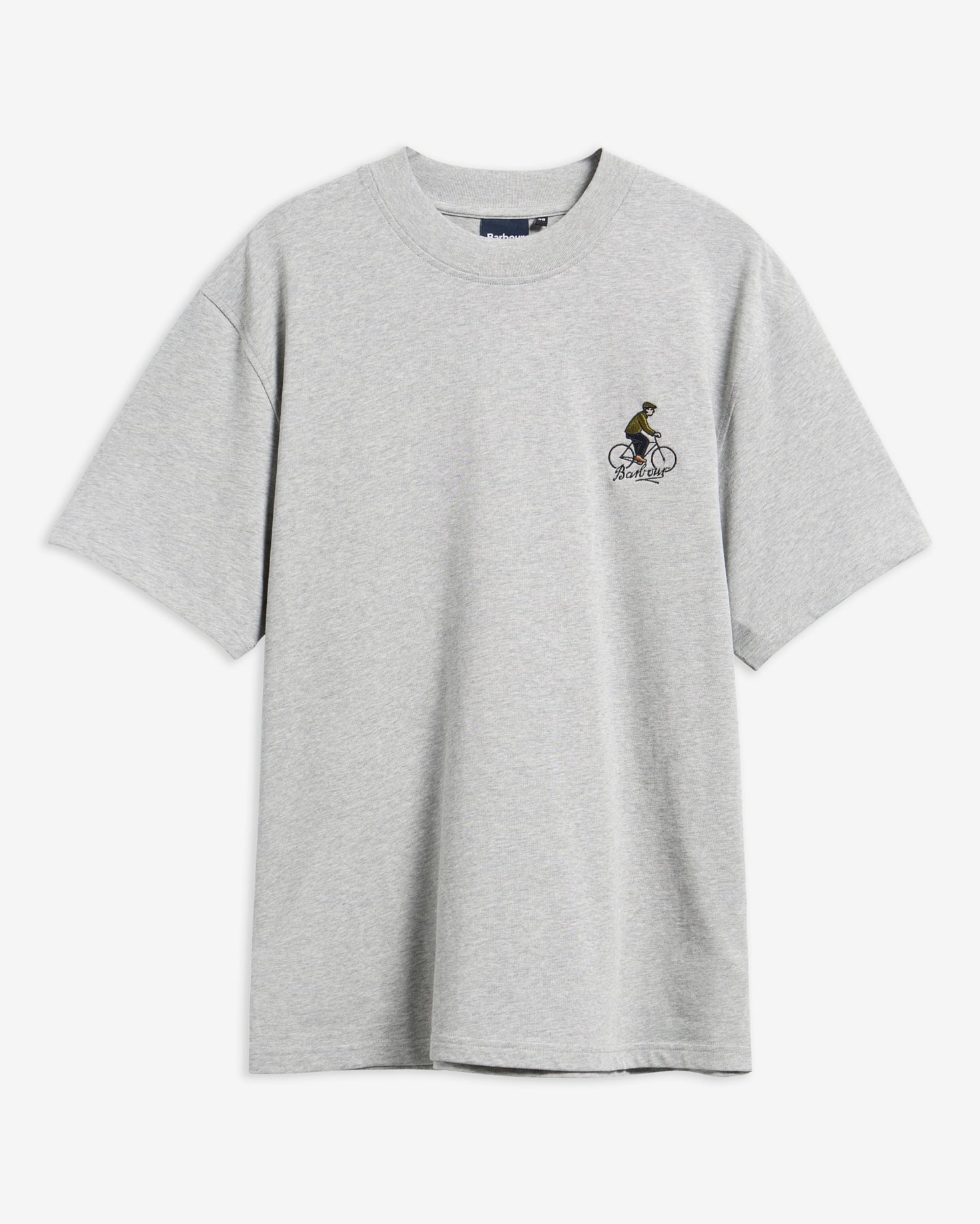 Barbour T-Shirt Trussford Bicycle Oversized Grey Marl
