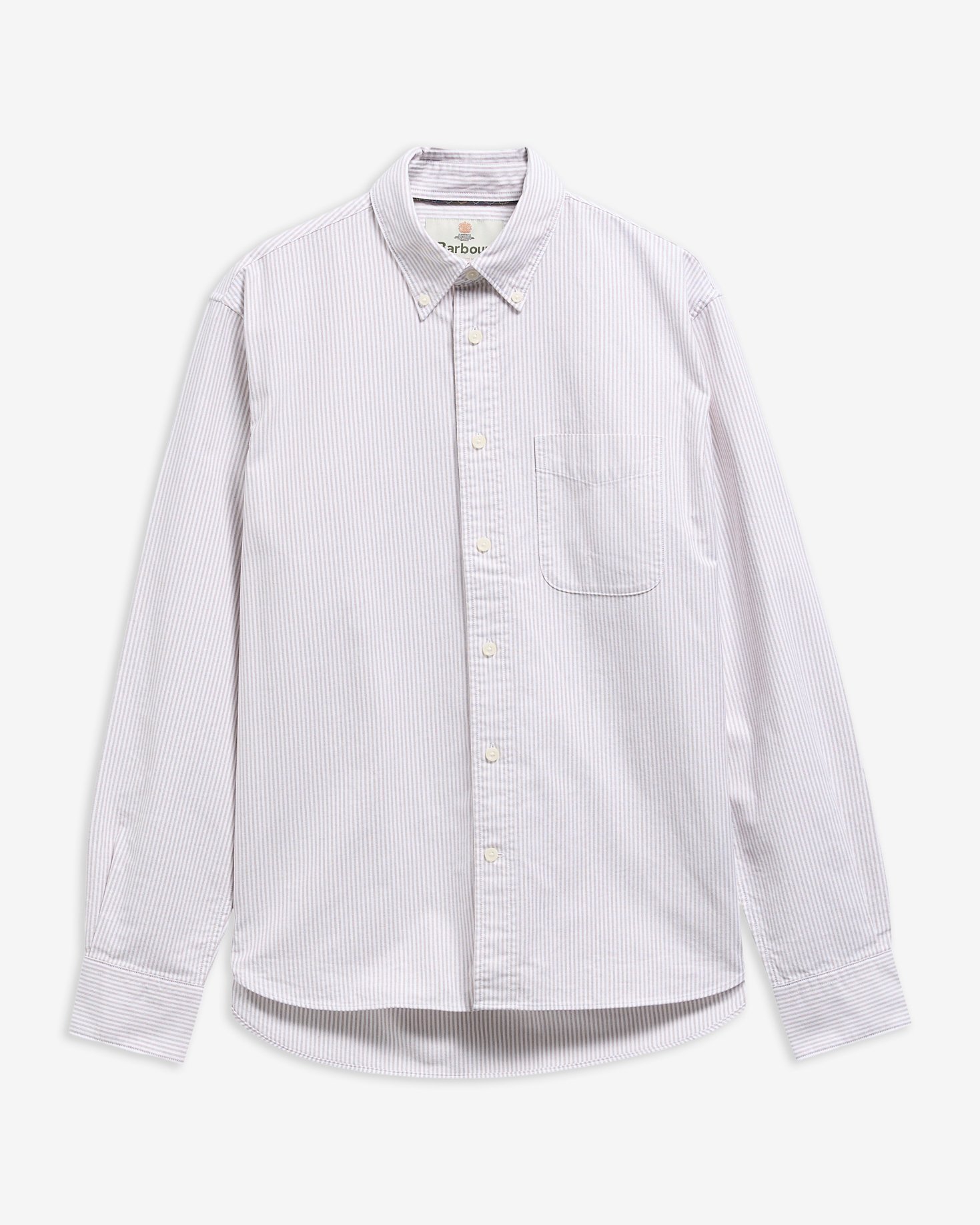 Barbour Striped Authentic-Fit Long-Sleeved Shirt Stone