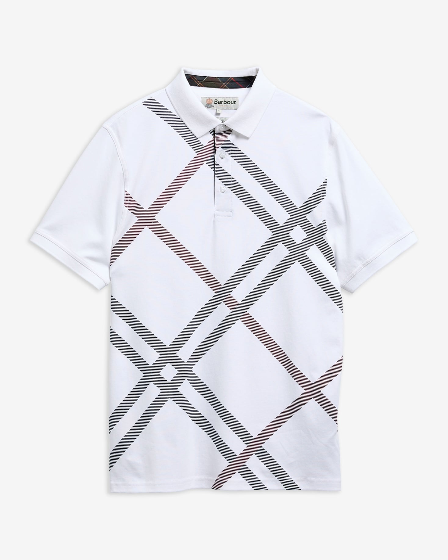 Tartan Bias Tartan Tailored Polo Shirt White