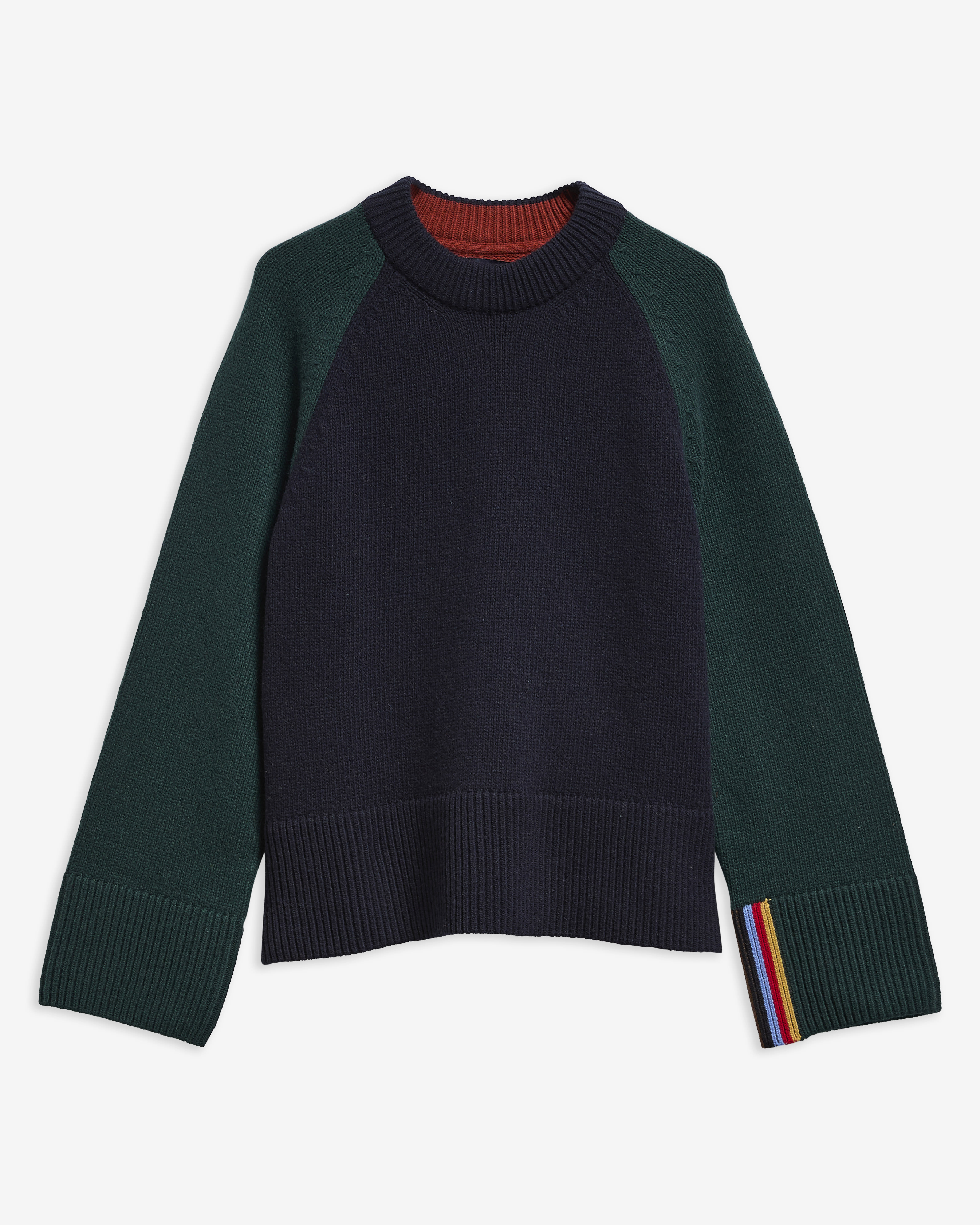 Paul Smith Loves Barbour Tyneside Wool-Blend Crew-Neck Jumper Navy Multi