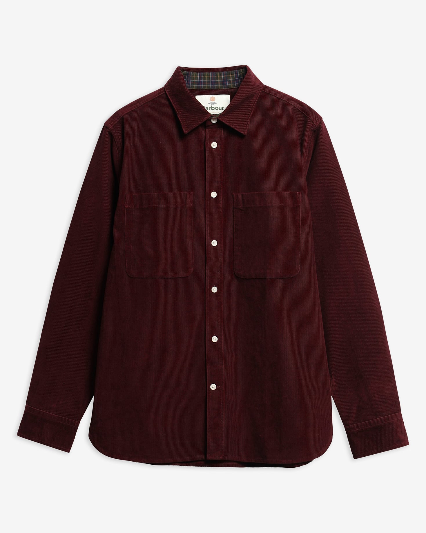 Barbour Hemd Cord Authentic Fit Burgundy