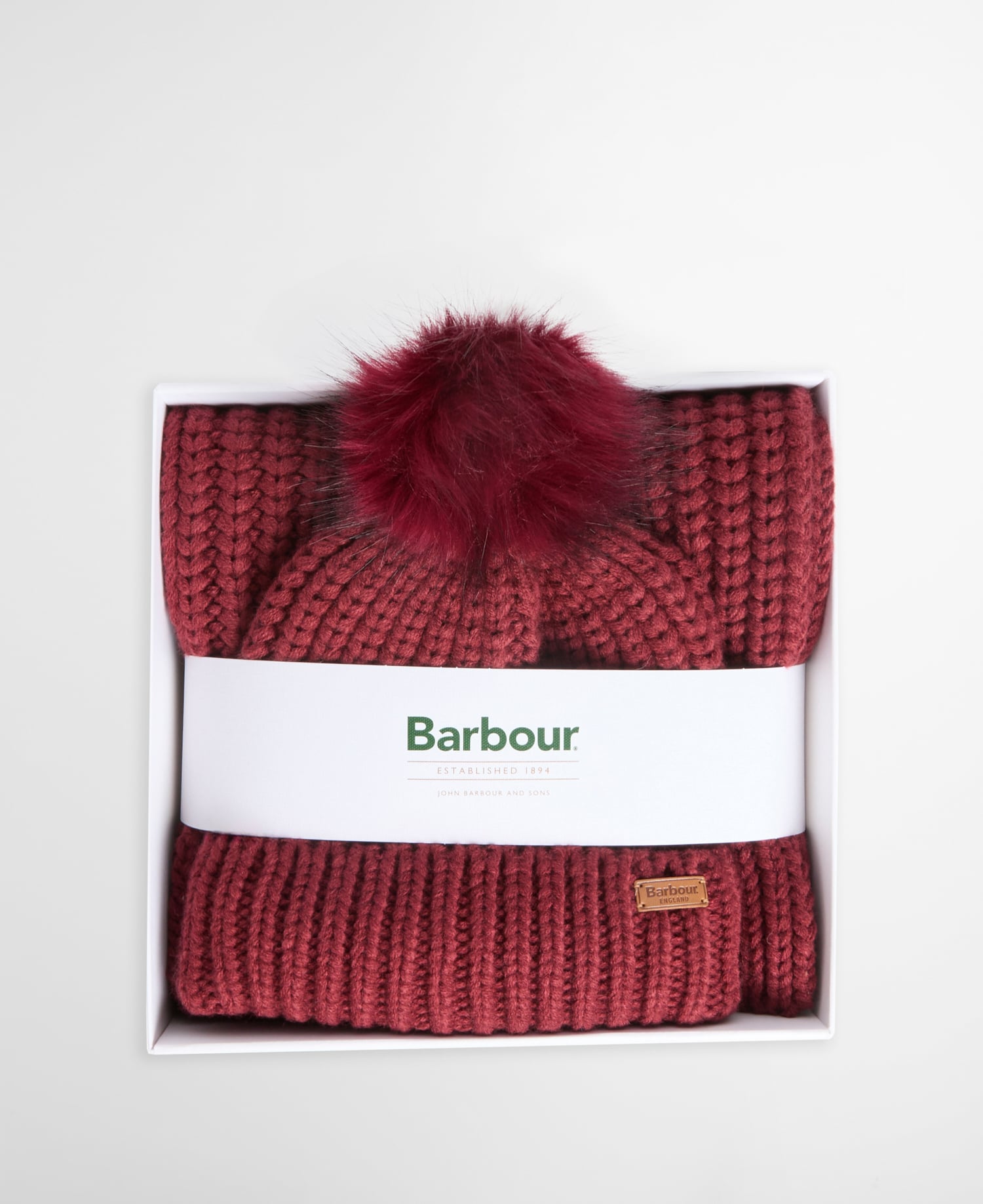 Saltburn Beanie & Scarf Gift Set Cranberry
