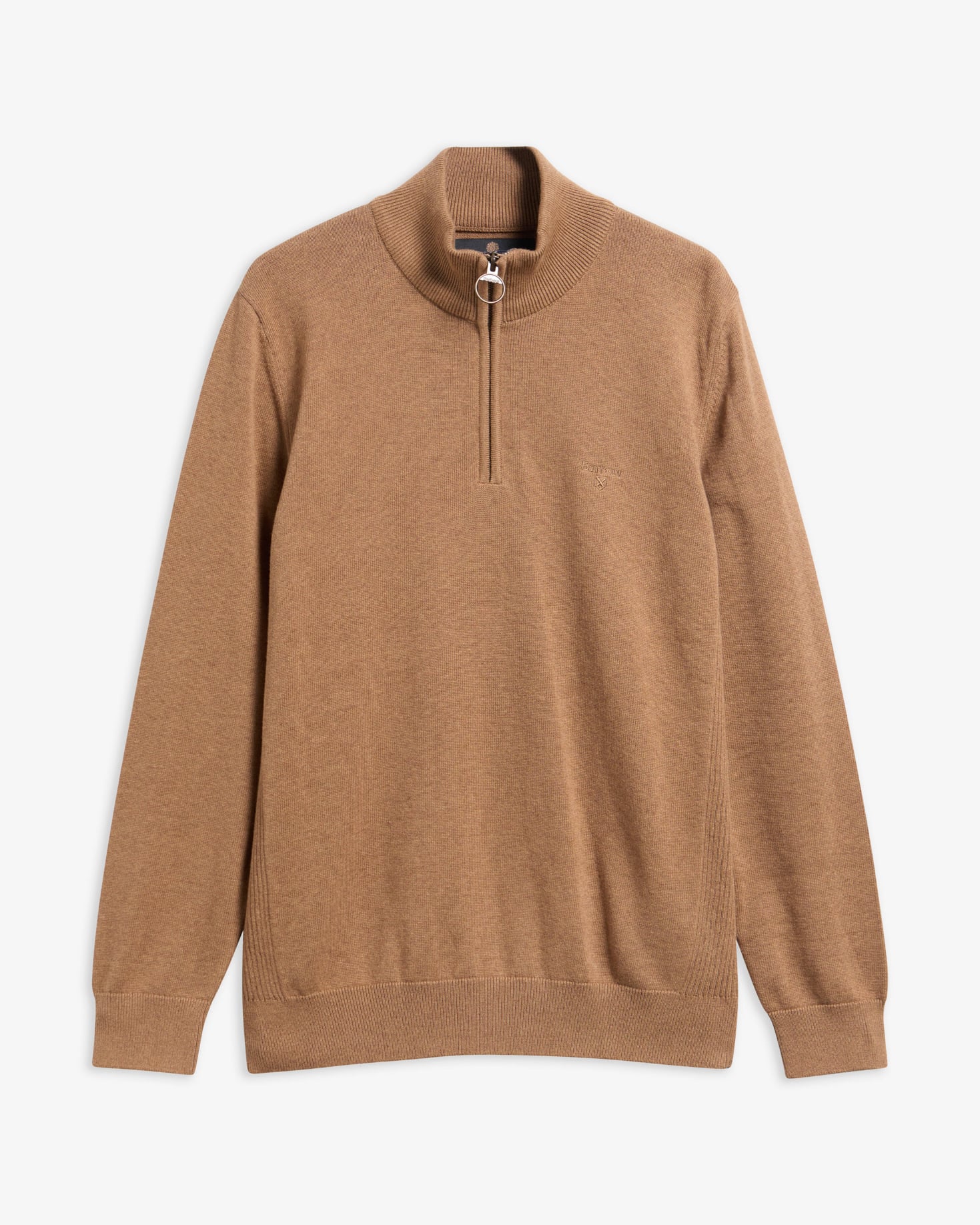 Felpa in cotone con mezza zip Sandstone