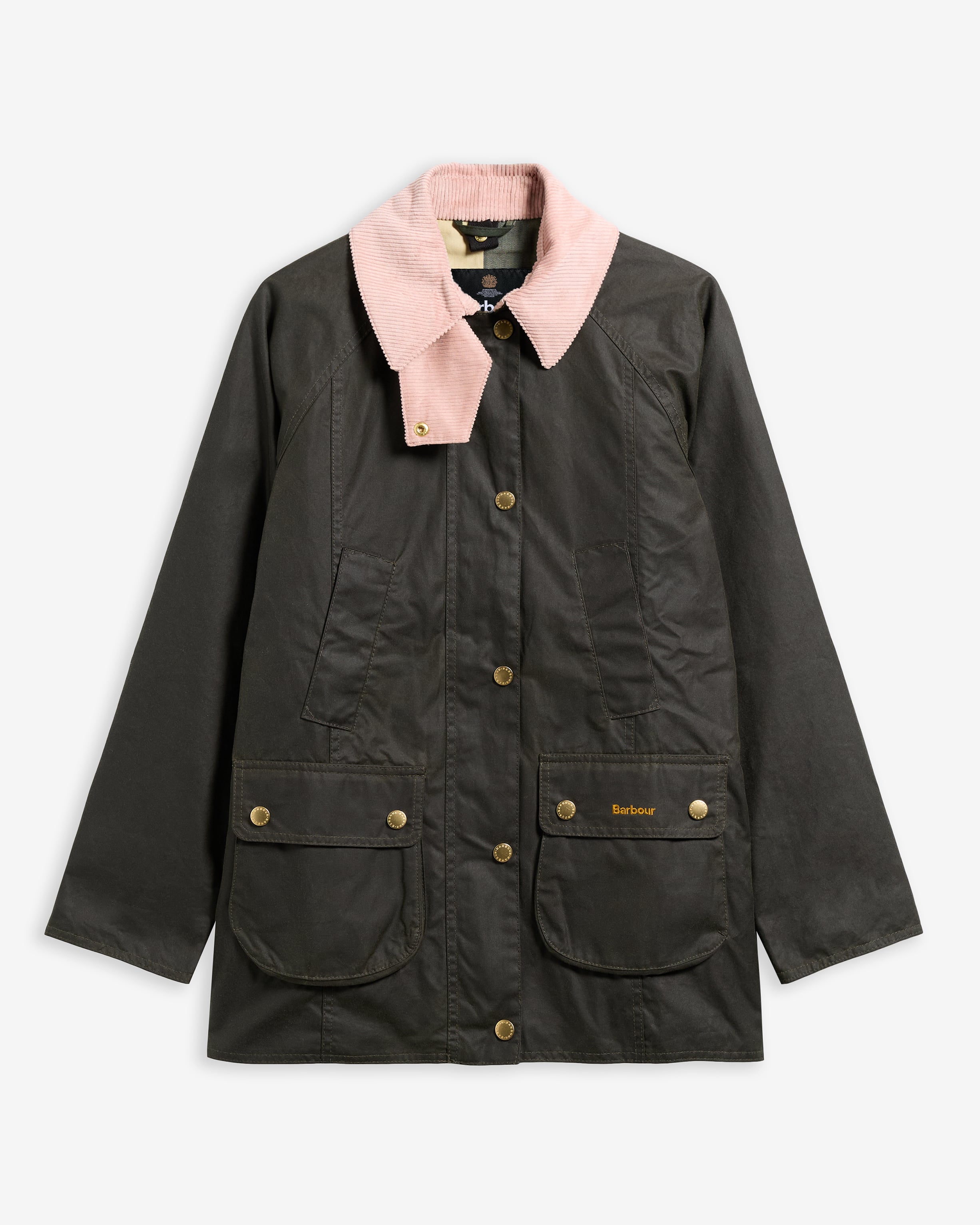 Modern Beadnell Waxed Jacket Archive Olive/Ancient/Gardenia