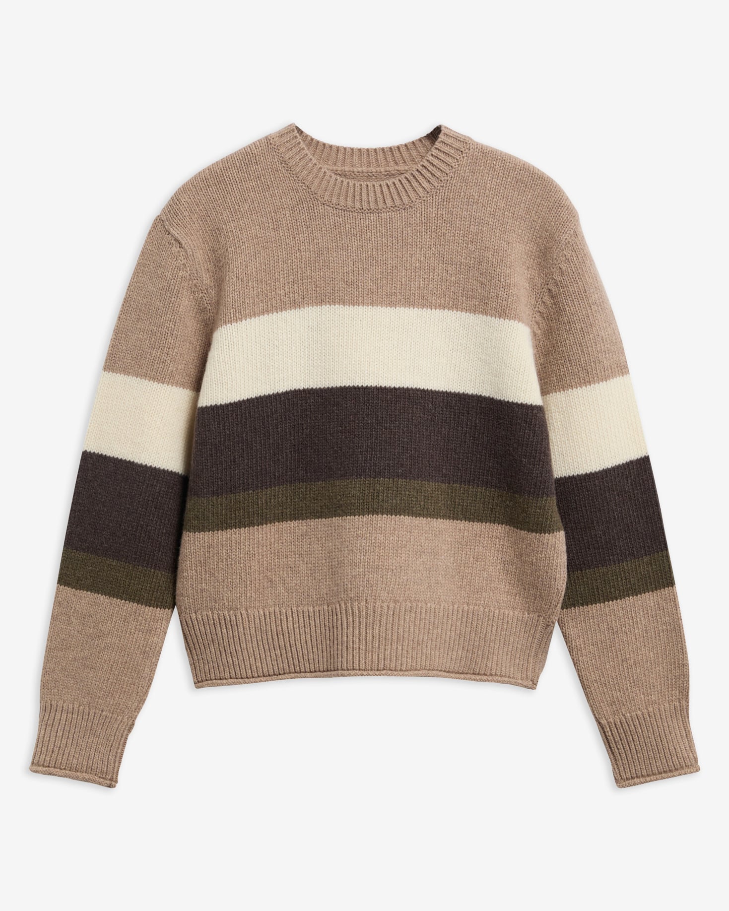 Maglione girocollo Wrenwood in lana con motivo a righe Warm Trench Multi
