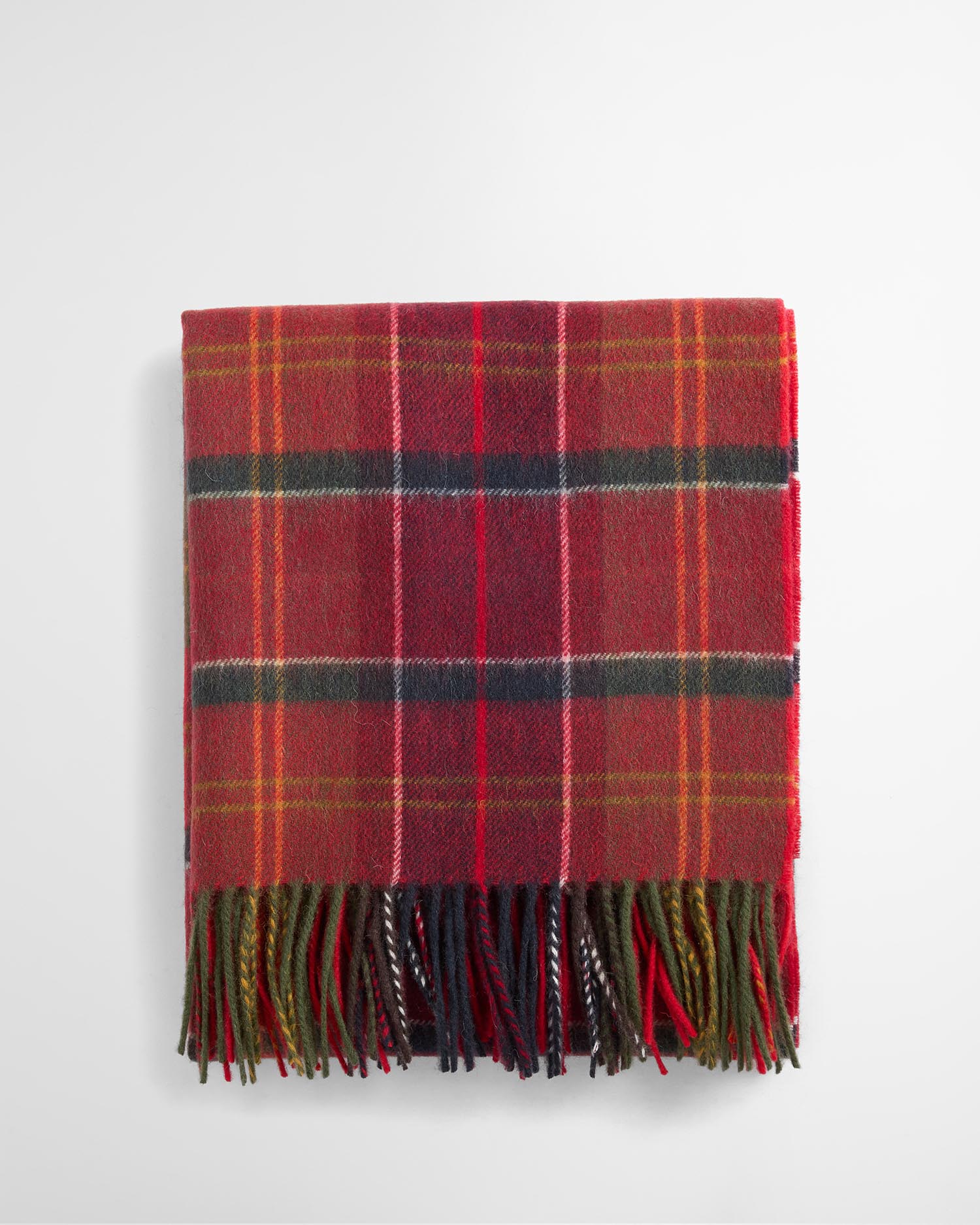 Serena Tartan Lambswool Scarf Cardinal/Classic Tartan