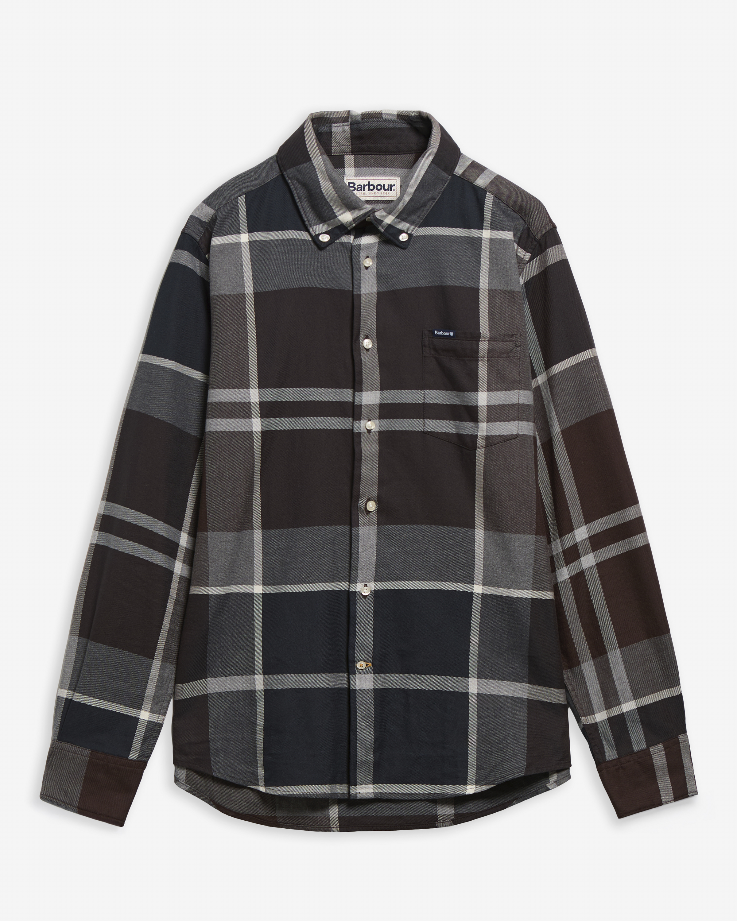 Dunoon Tailored Long-Sleeved Shirt Midnight Oak Tartan