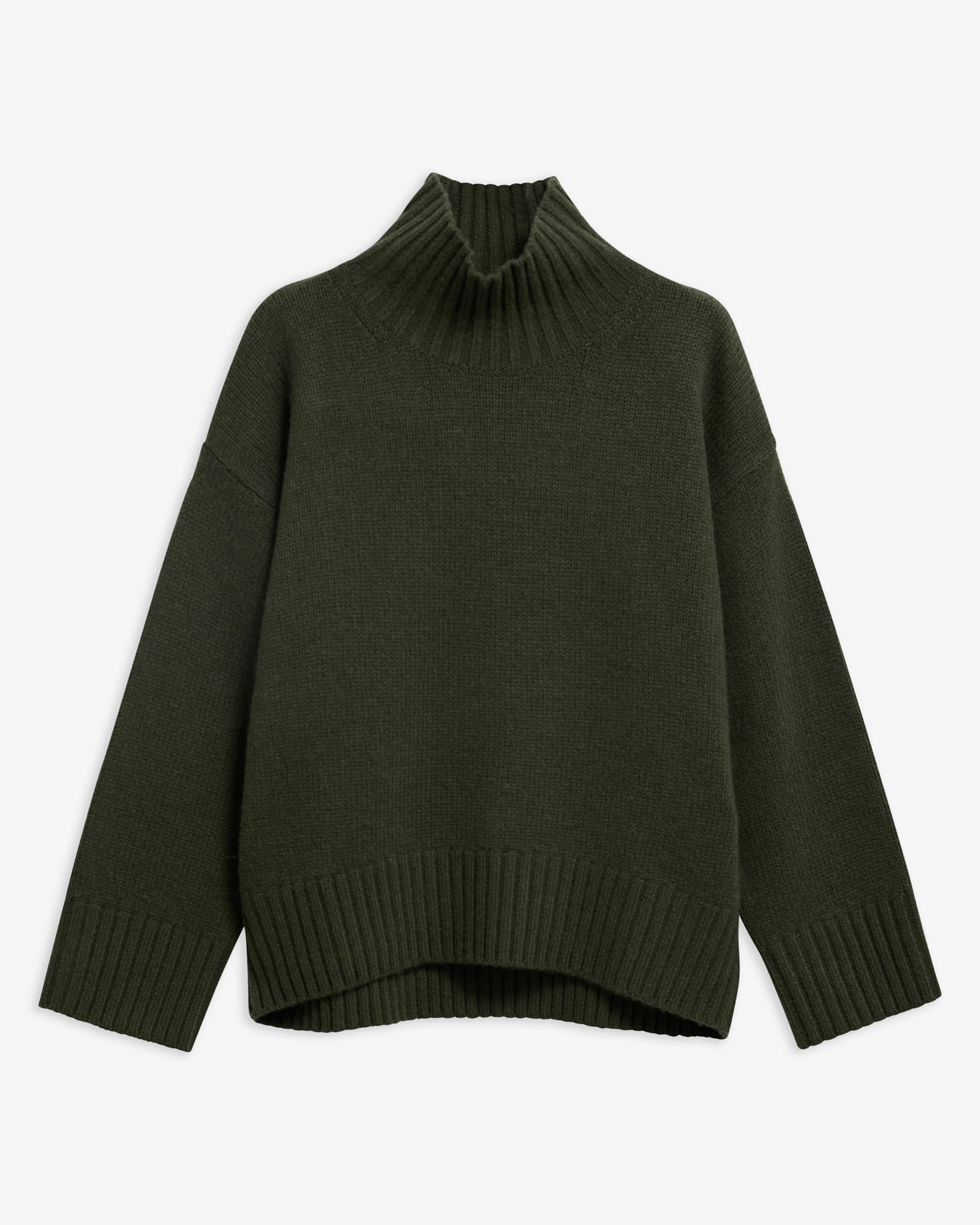 Woodhouse Cashmere-Blend Funnel Neck Jumper Olive