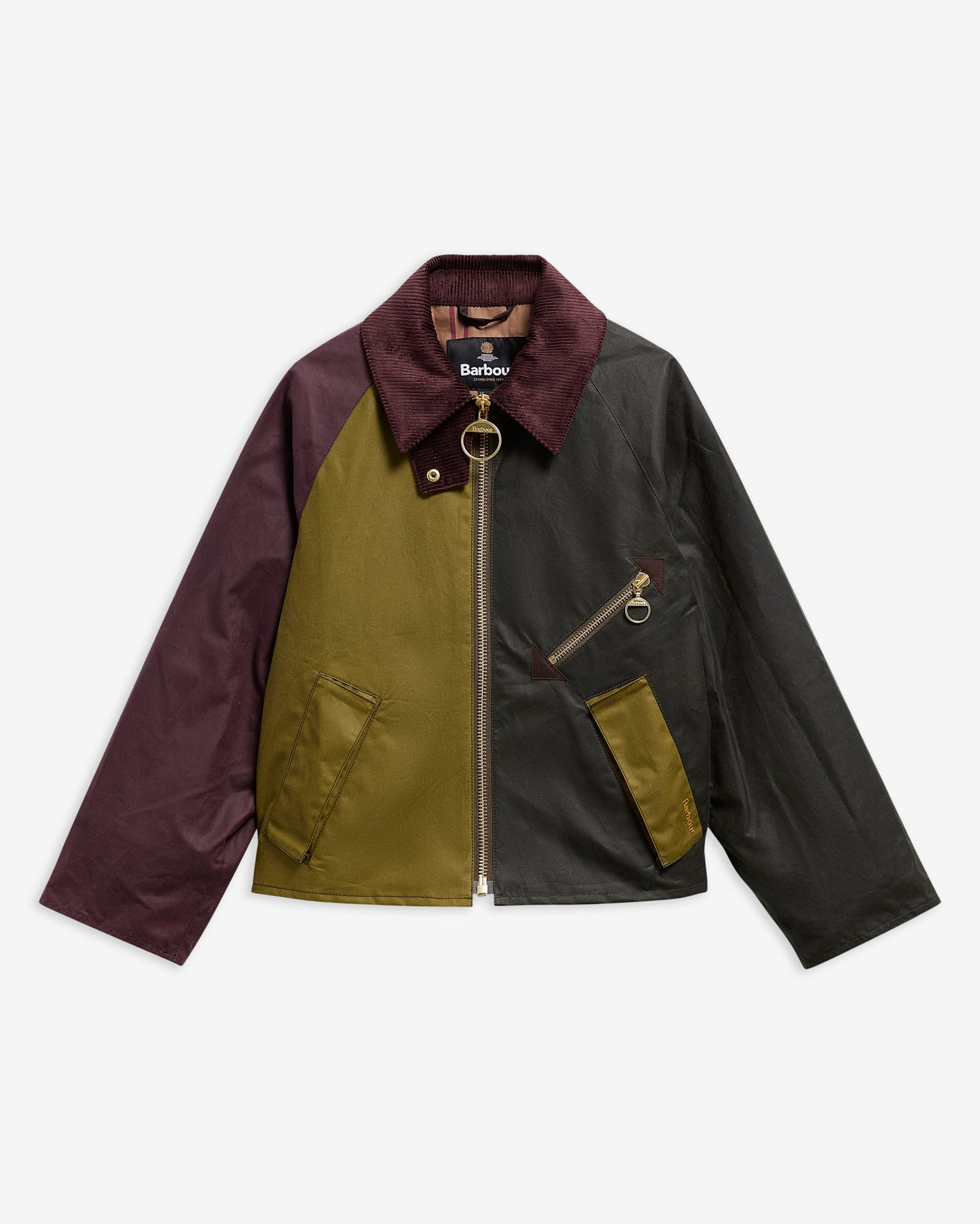 Giacca cerata Arlene Golden Olive/Fern/Bordeaux/Muted