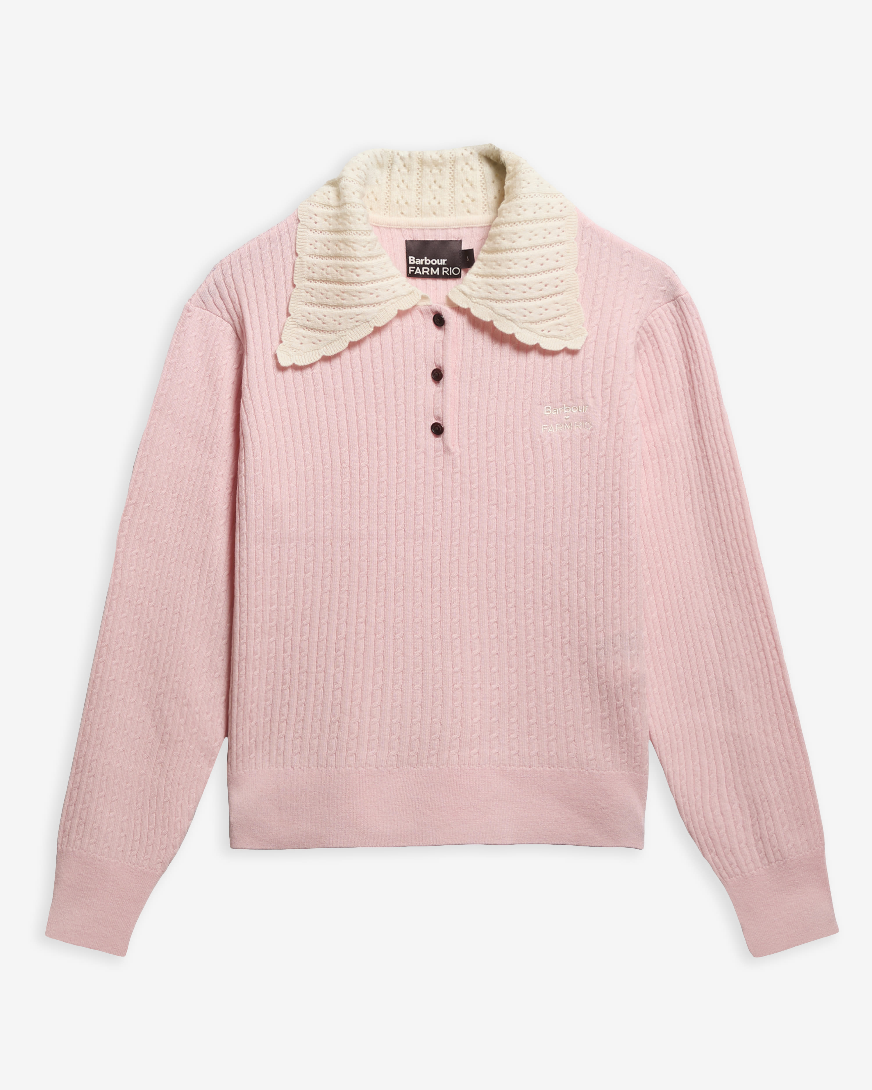 Barbour FARM Rio Sweetia Wool Jumper Silver Pink