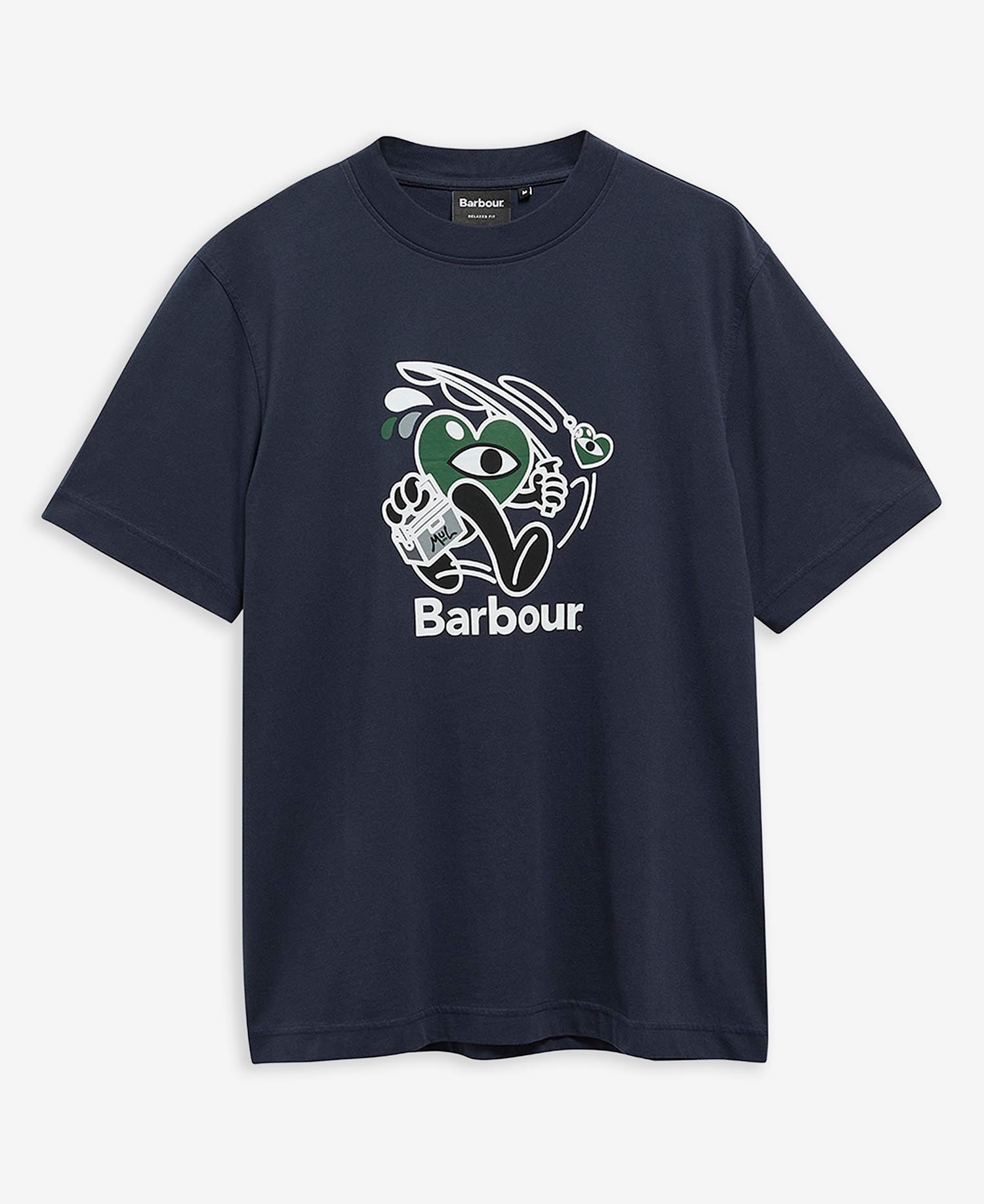 Barbour x Mul T-Shirt Gone Fishing Relaxed Navy