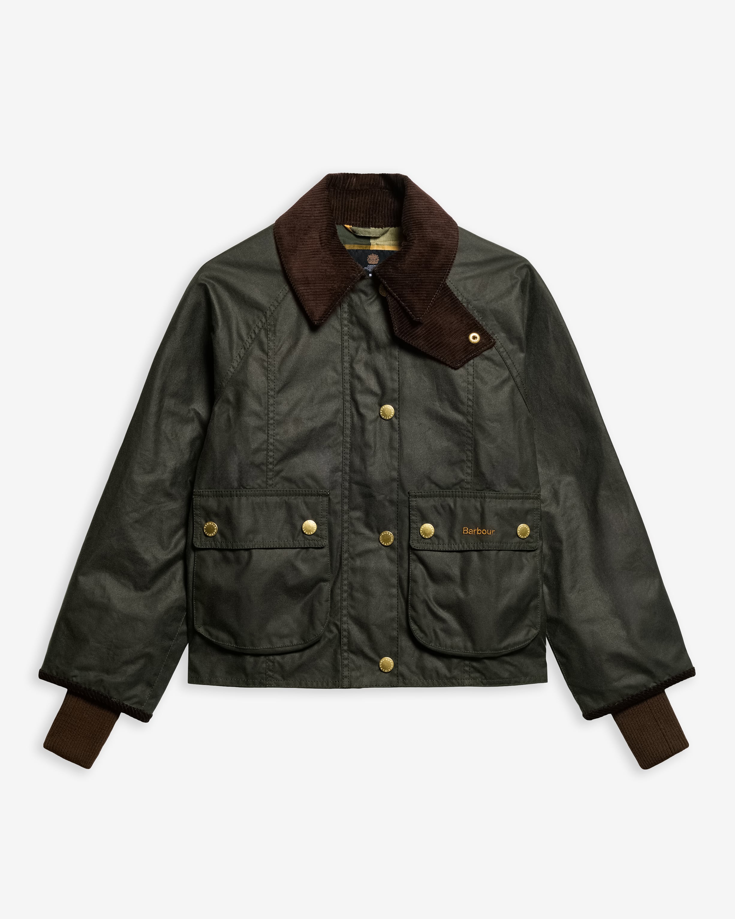 Cropped Beadnell Waxed Jacket Sage-Ancient