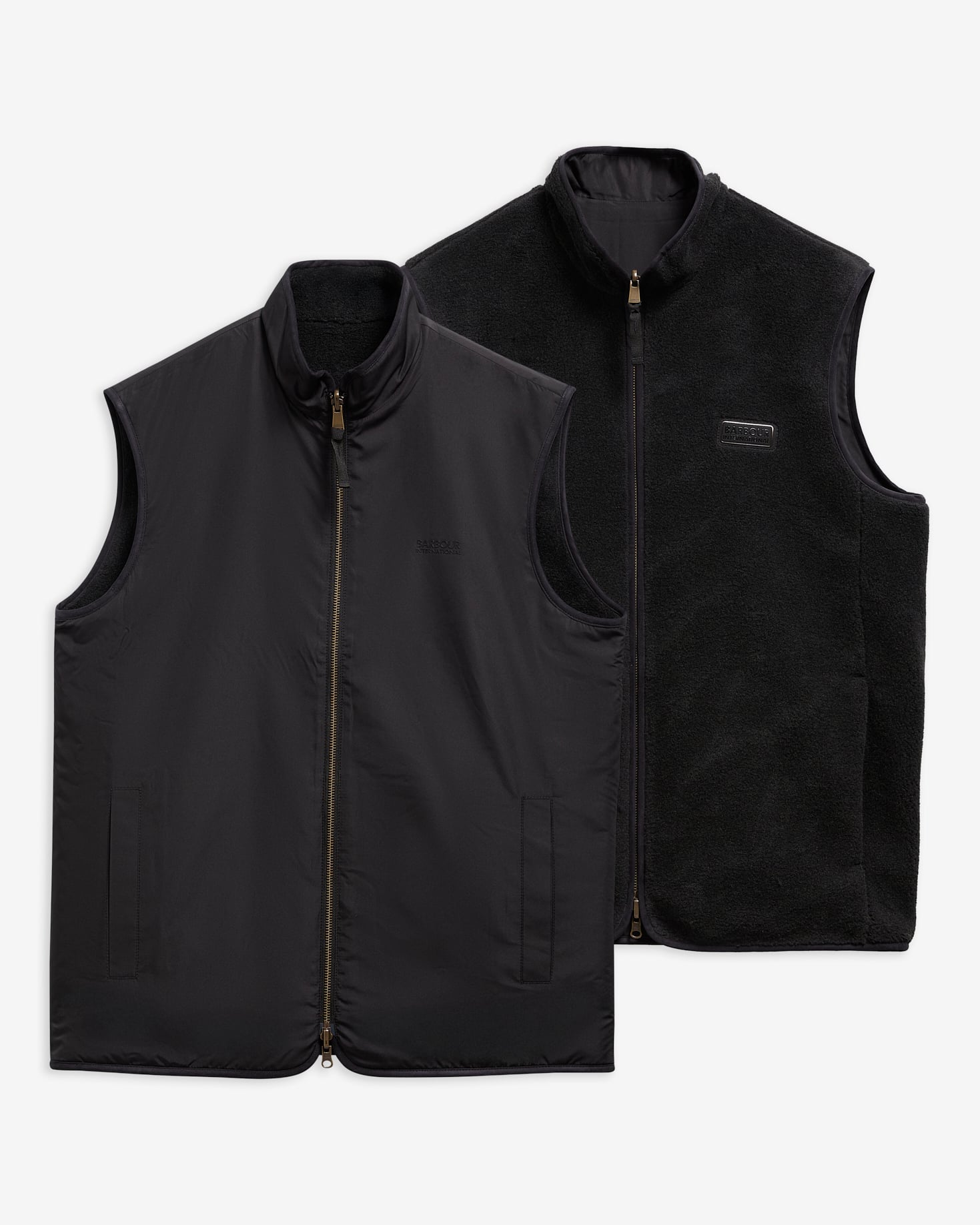 Gilet reversibile in pile Dark Black