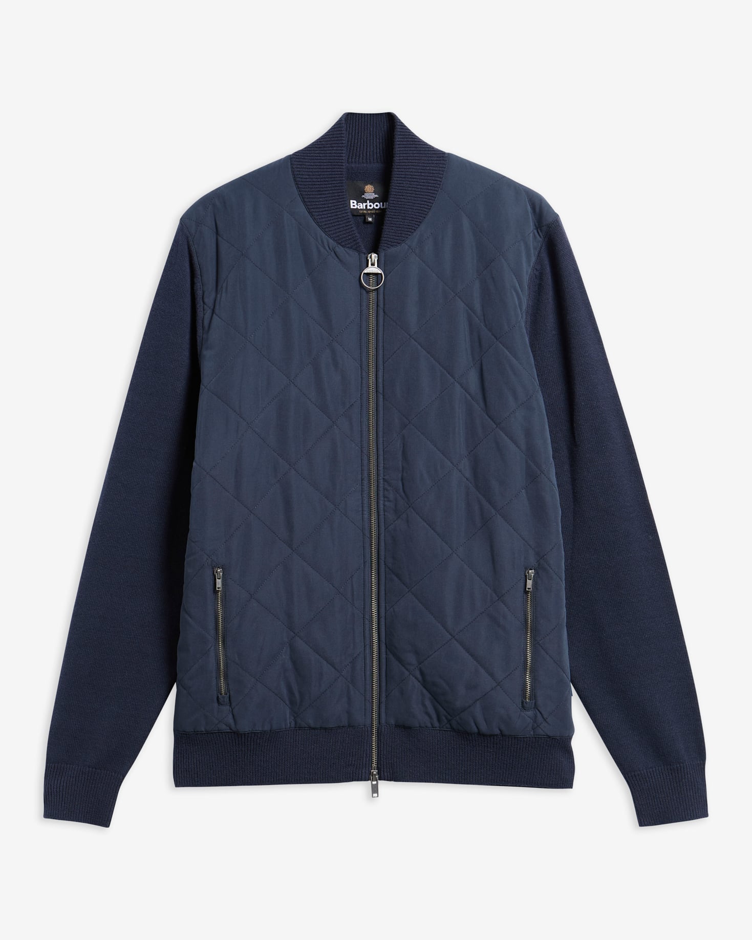 Quilted Front Zip-Up Jacket Navy