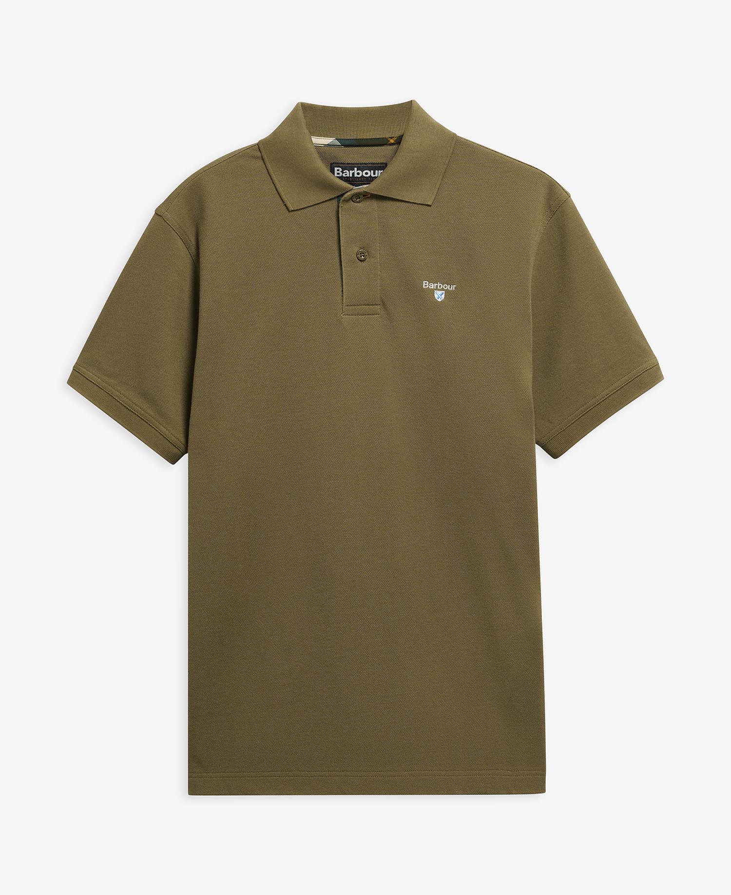 Tartan Pique Polo Shirt Clay