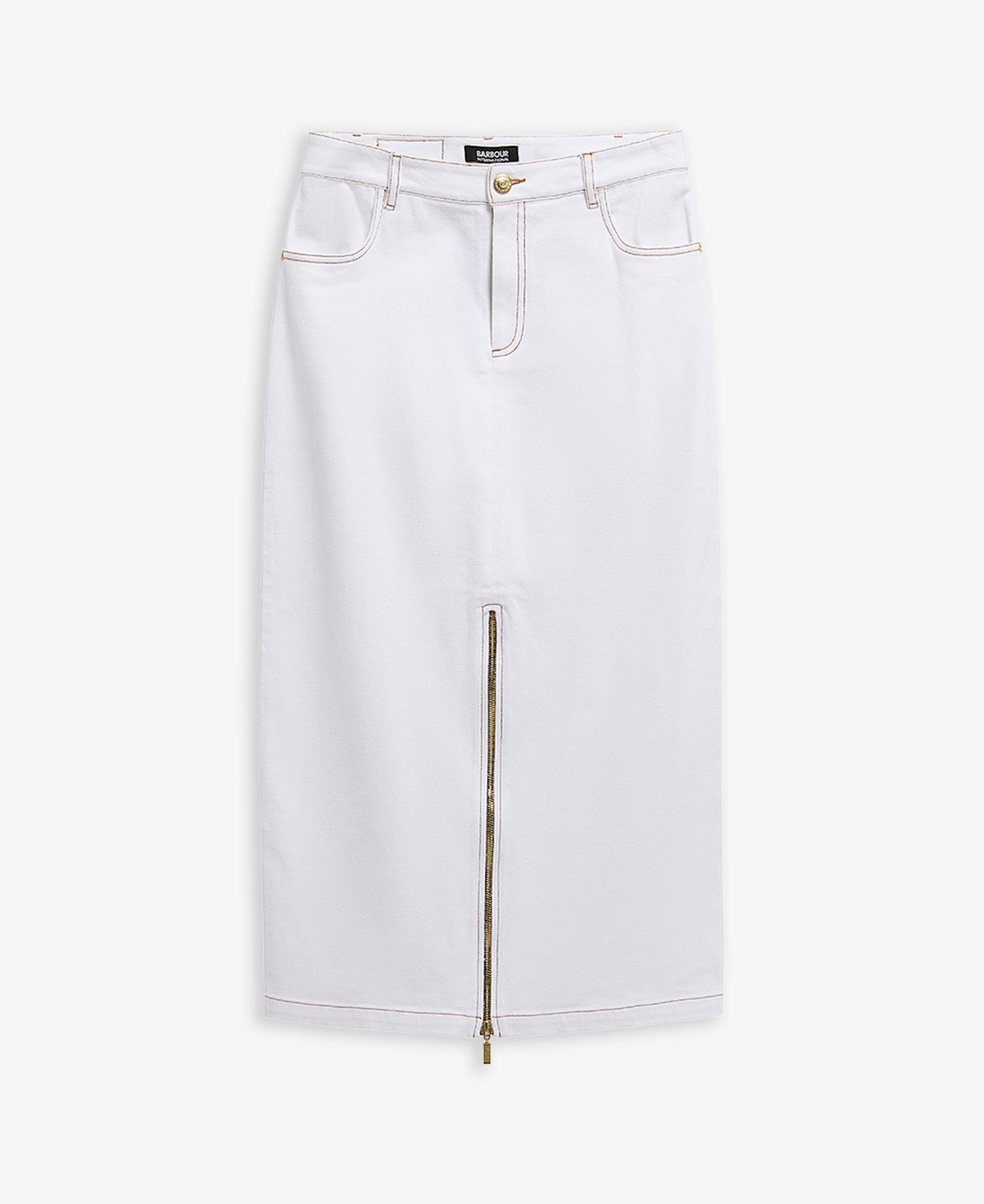 Kyla Denim Midi Skirt Denim White