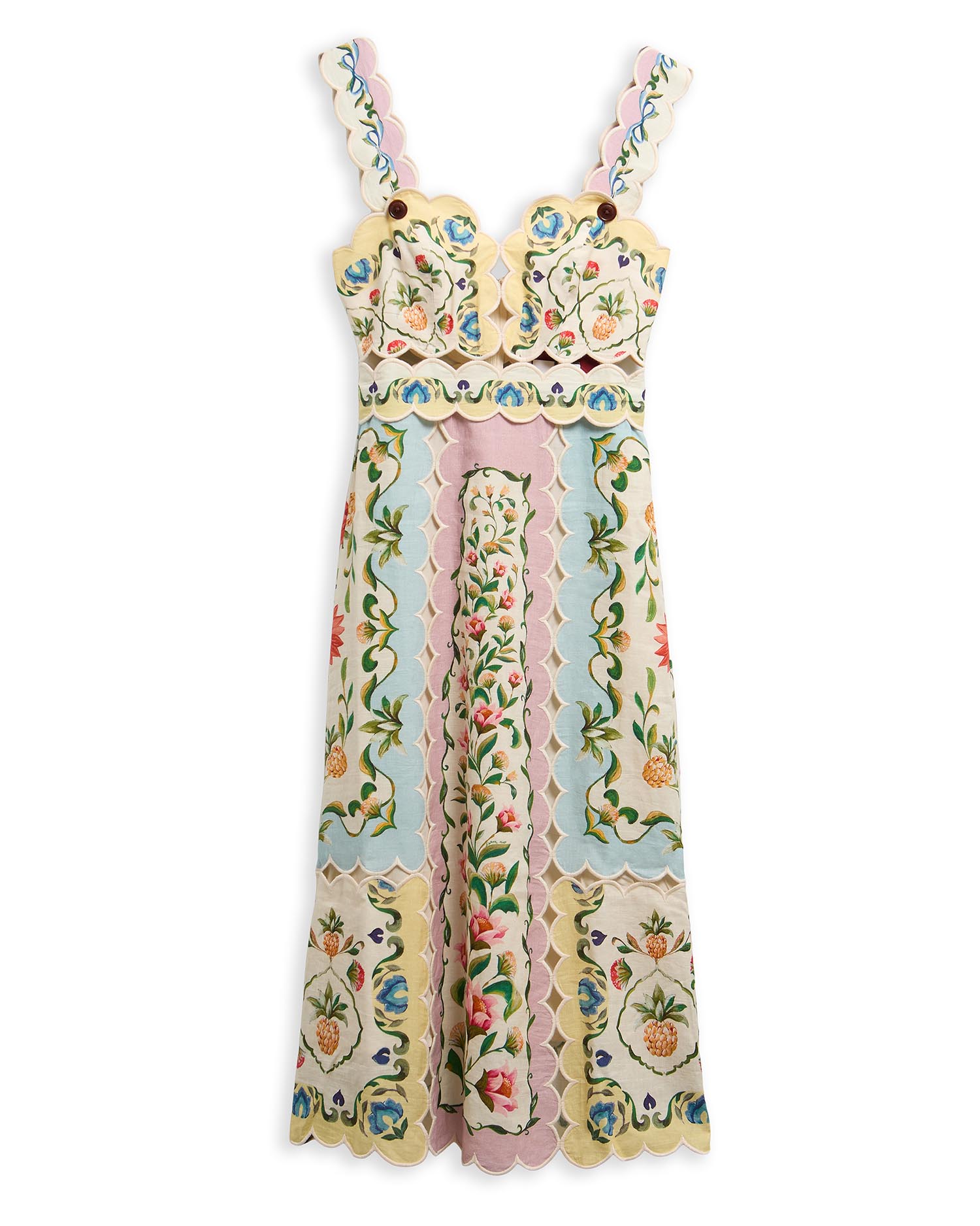 Barbour FARM Rio Petal Midi Dress Cream Spring Petal Flower Print